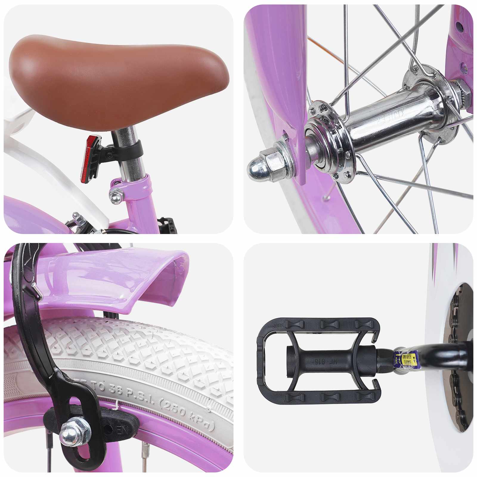 Kinderfahrrad 16 Zoll for 4-6 Years Old Lila