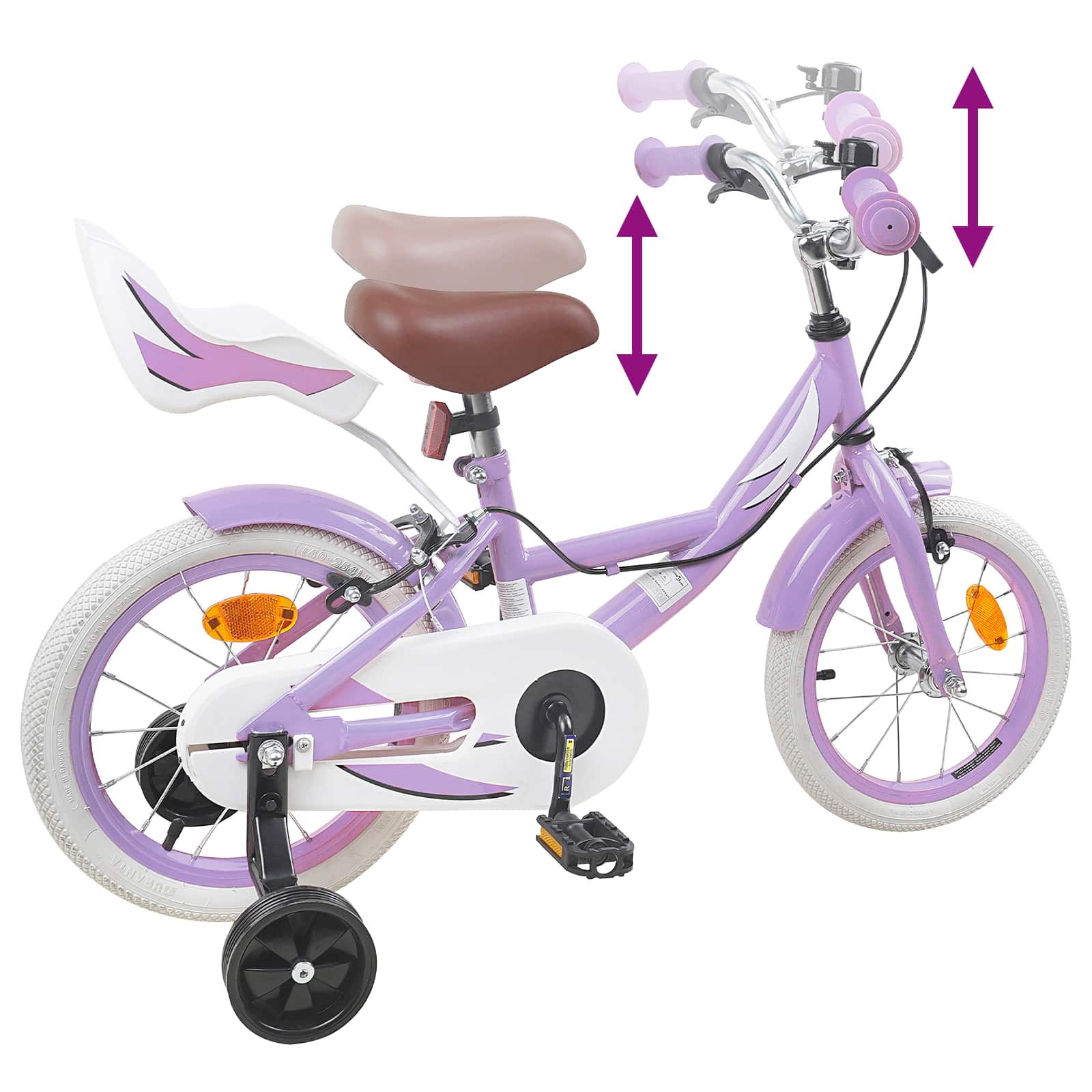 Kinderfahrrad 16 Zoll for 4-6 Years Old Lila