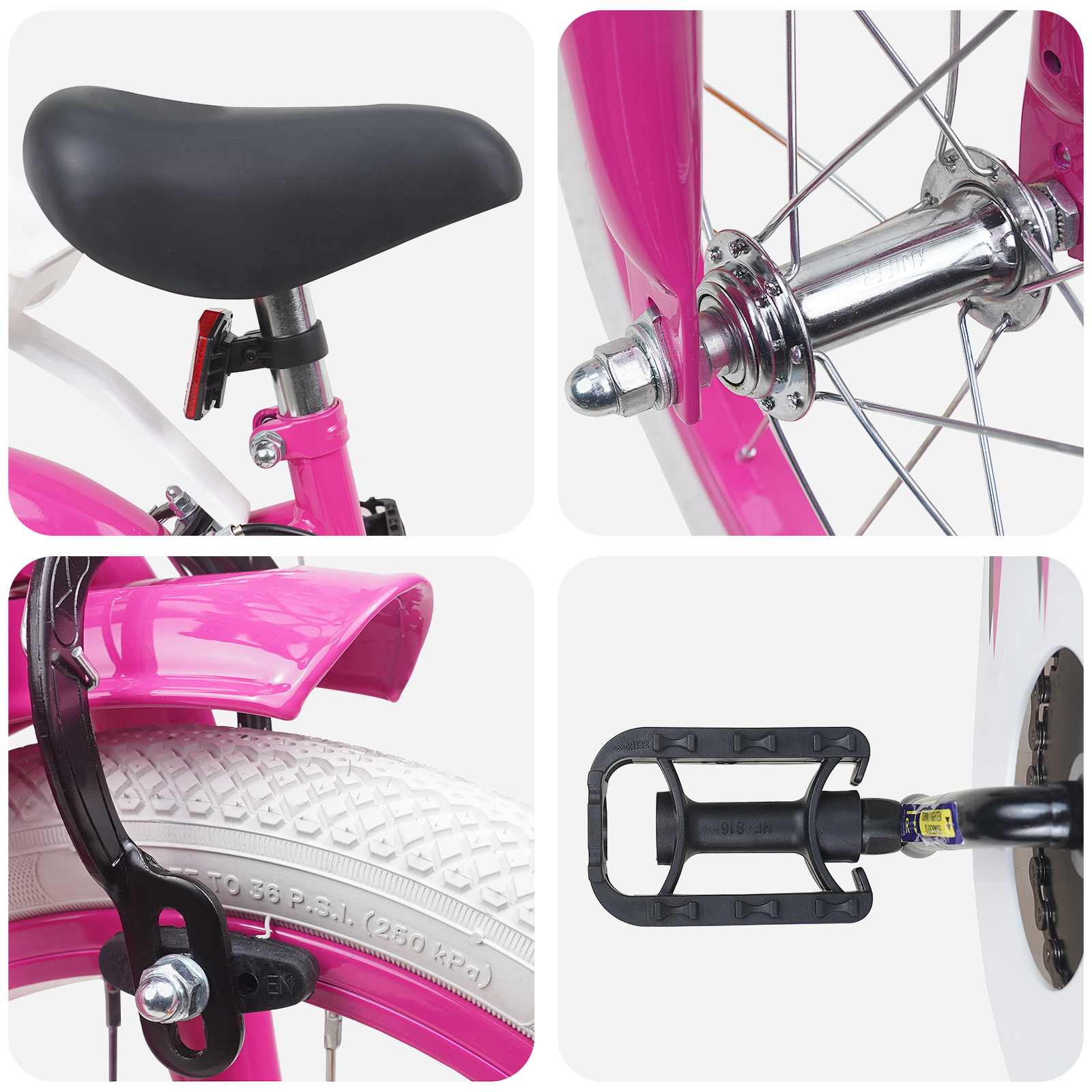 Kinderfahrrad 16 Zoll for 4-6 Years Old Rosa
