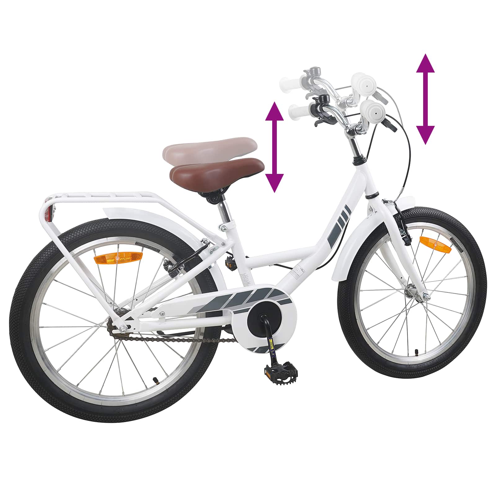 Kinderfahrrad 20 Zoll für 6-11 Jahre alt Weiß
