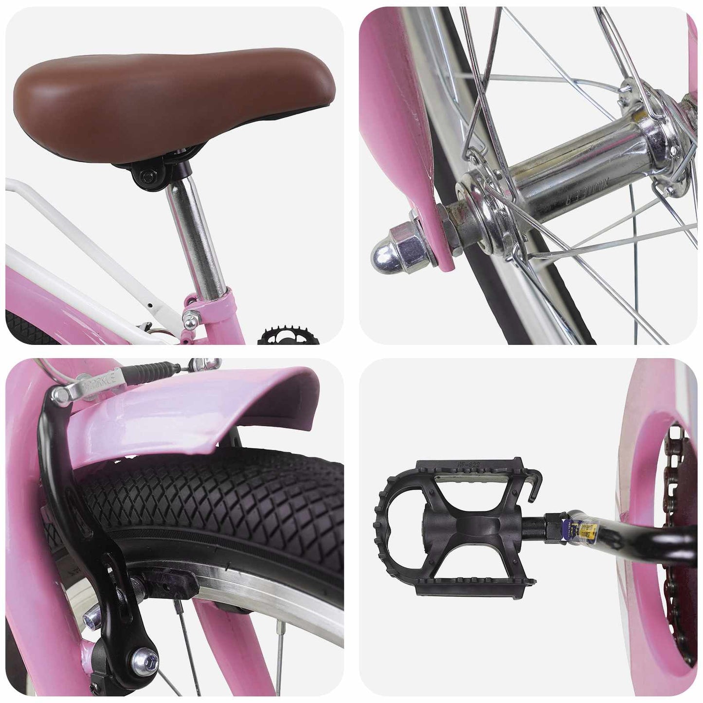 Kinderfahrrad 18 Zoll für 5-7 Jahre alt Hellrosa