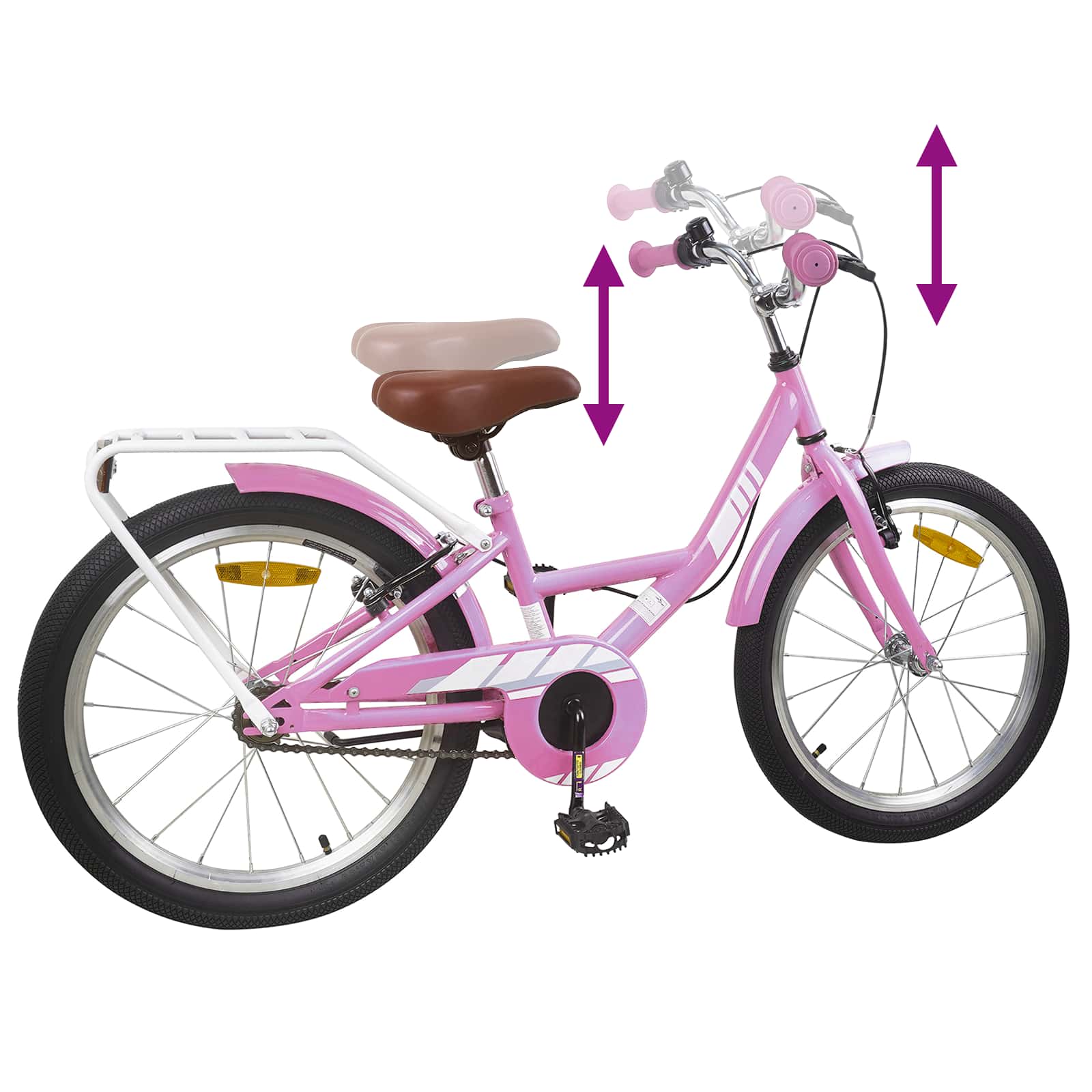Kinderfahrrad 18 Zoll für 5-7 Jahre alt Hellrosa