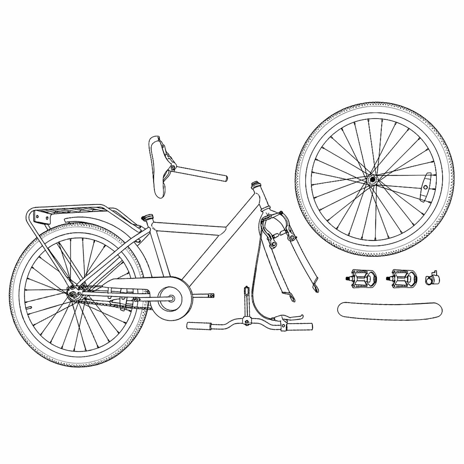 Kinderfahrrad 18 Zoll für 5-7 Jahre alt Hellrosa