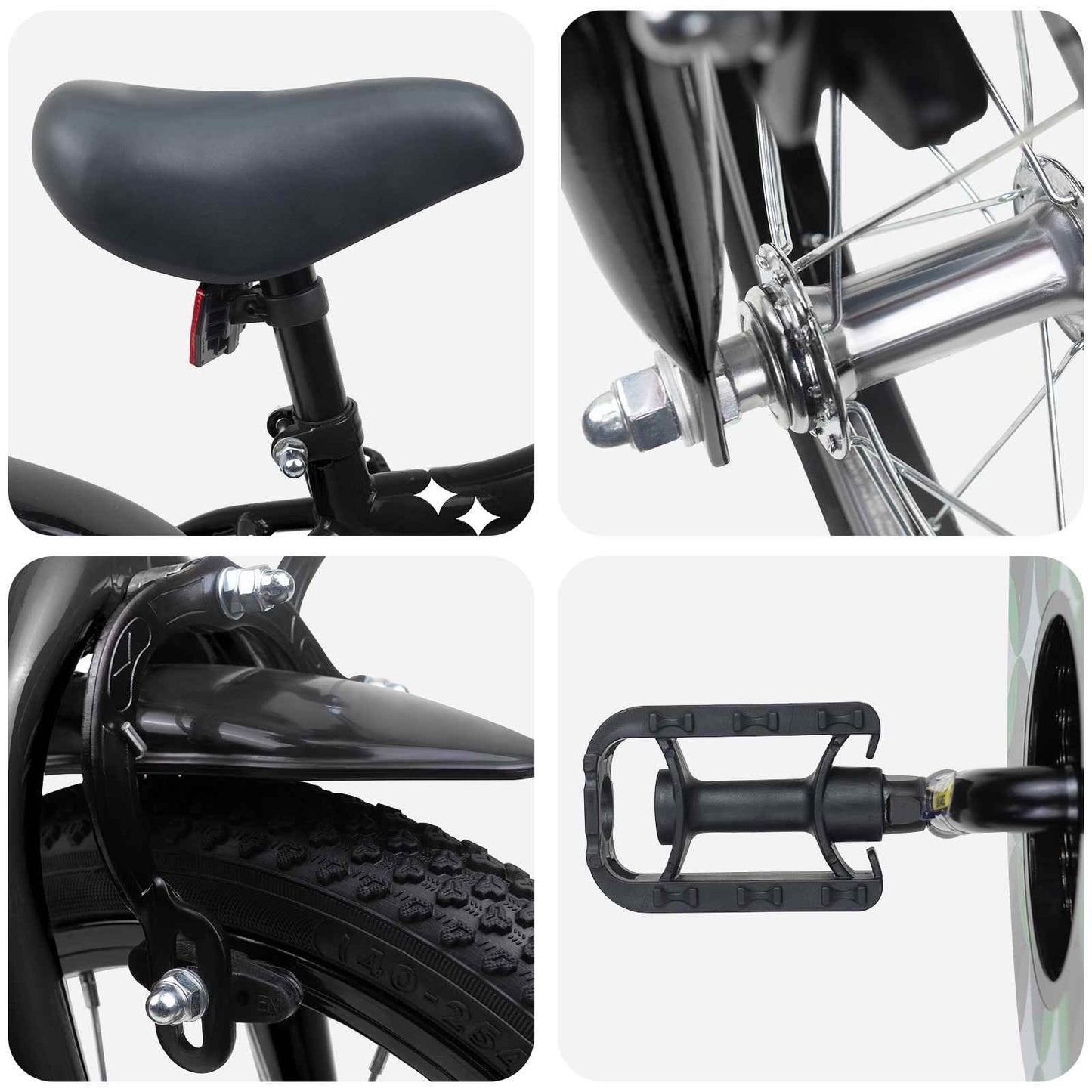 Kinderfahrrad 14 Zoll for 3-5 Years Old Schwarz