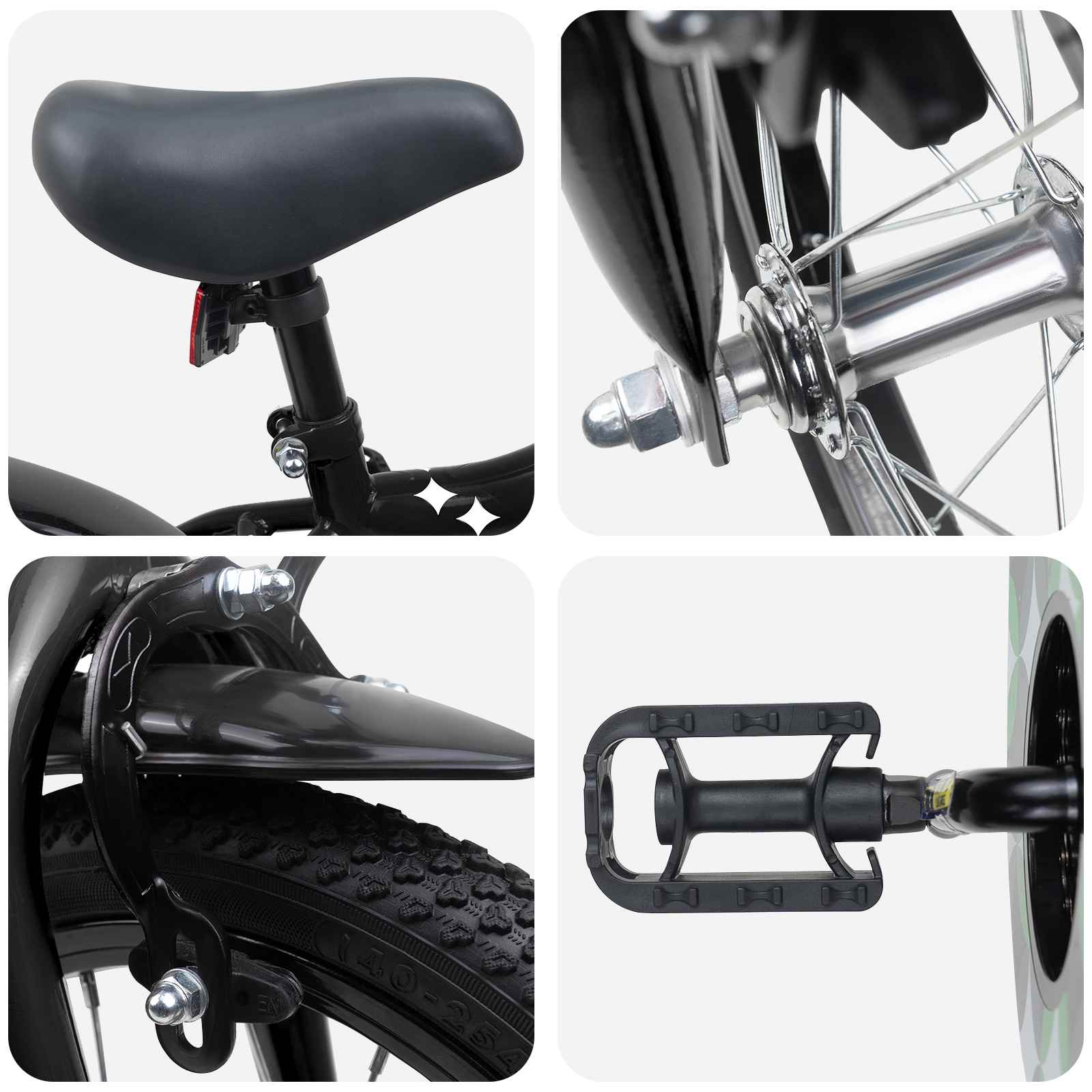Kinderfahrrad 16 Zoll for 4-6 Years Old Schwarz