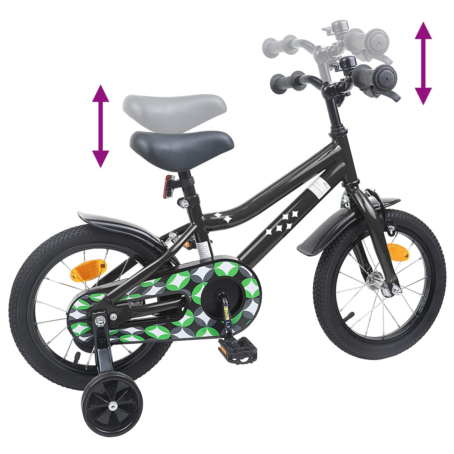 Kinderfahrrad 16 Zoll for 4-6 Years Old Schwarz