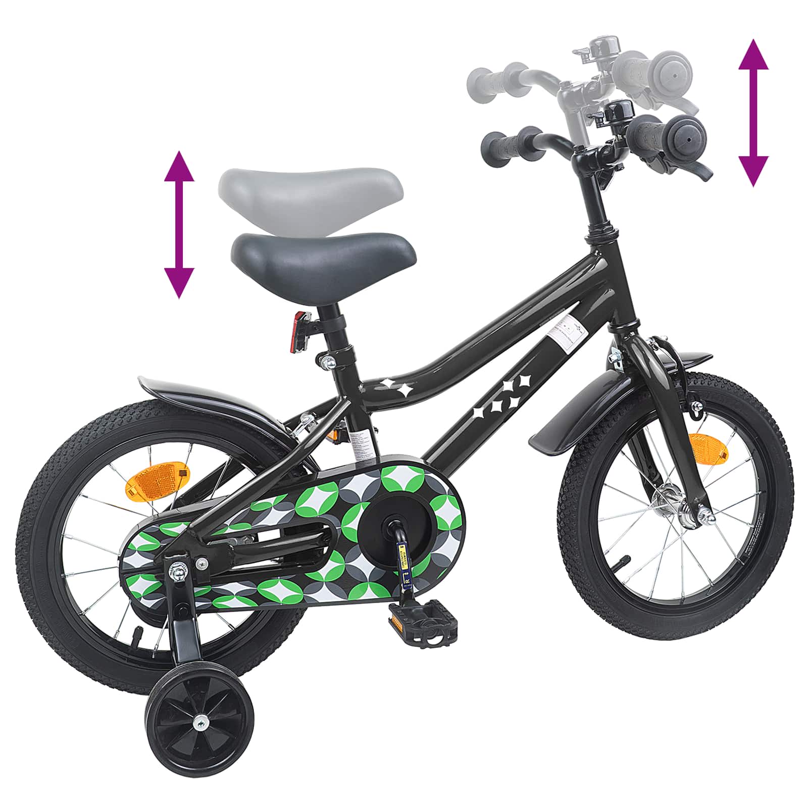 Kinderfahrrad 16 Zoll for 4-6 Years Old Schwarz