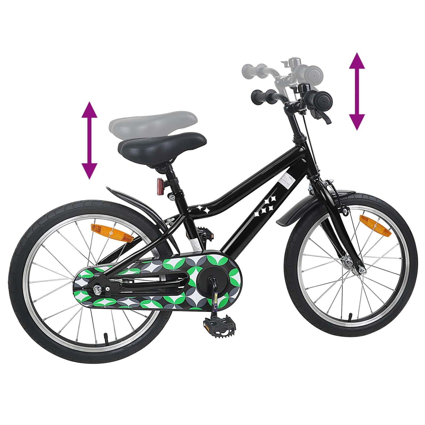 Kinderfahrrad 18 Zoll for 5-7 Years Old Schwarz