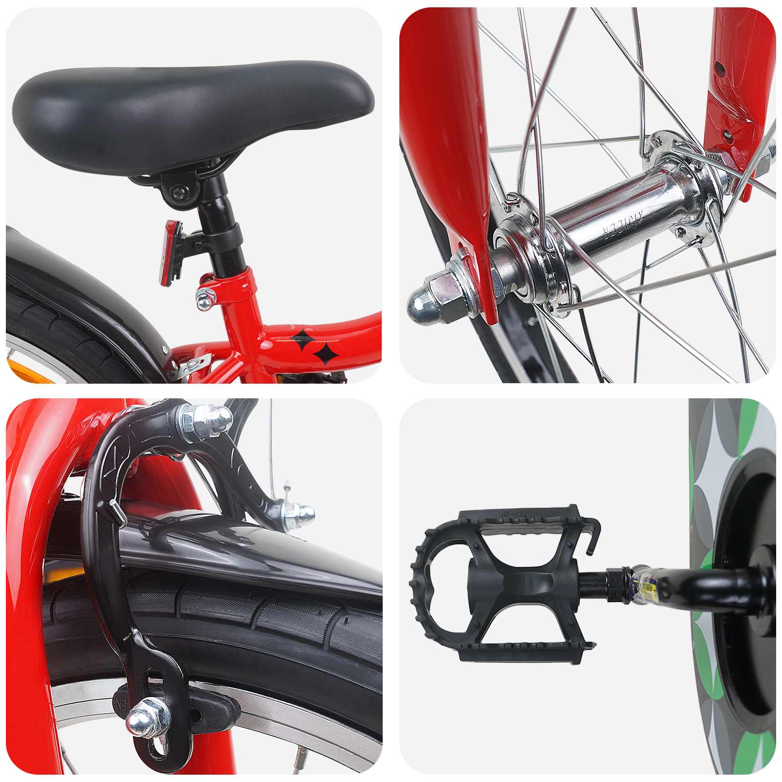 Kinderfahrrad 18 Zoll for 5-7 Years Old Rot
