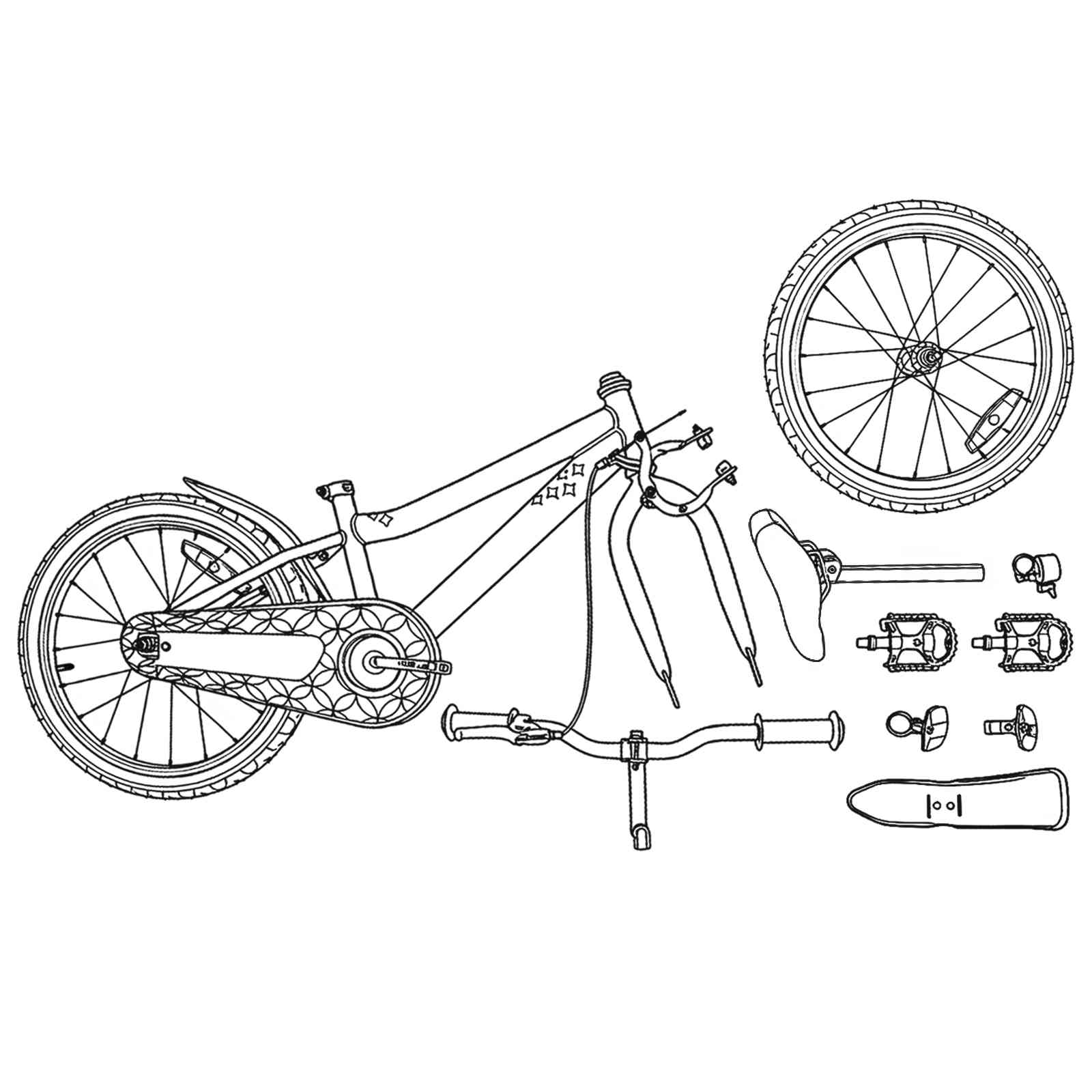 Kinderfahrrad 18 Zoll for 5-7 Years Old Rot