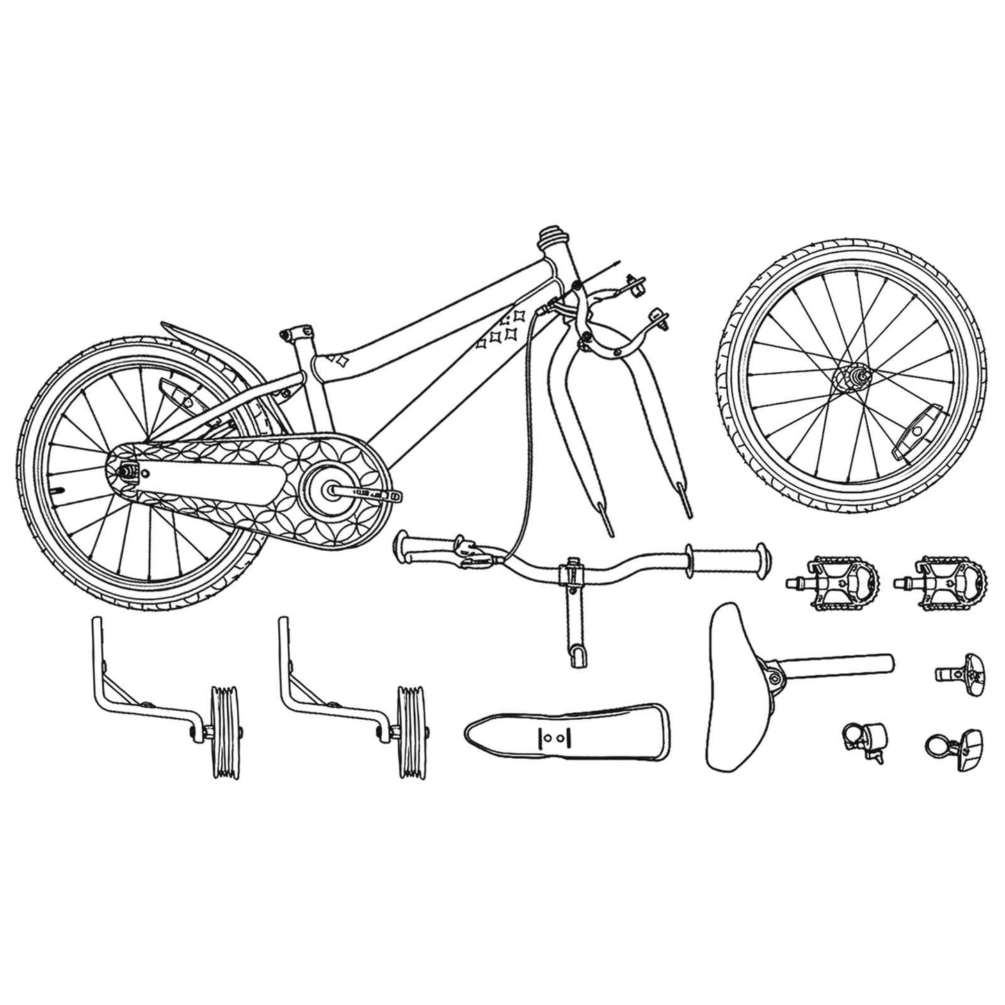 Kinderfahrrad 16 Zoll for 4-6 Years Old Weiß