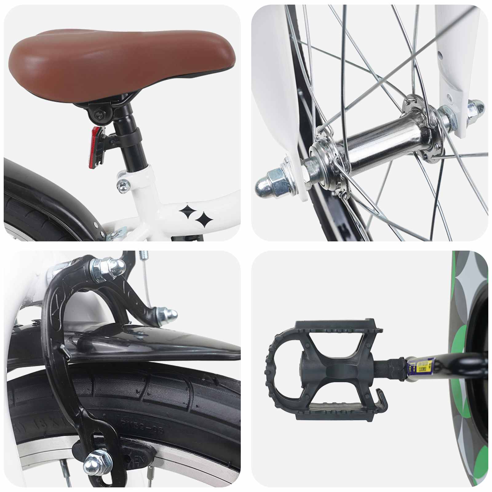 Kinderfahrrad 18 Zoll for 5-7 Years Old Weiß