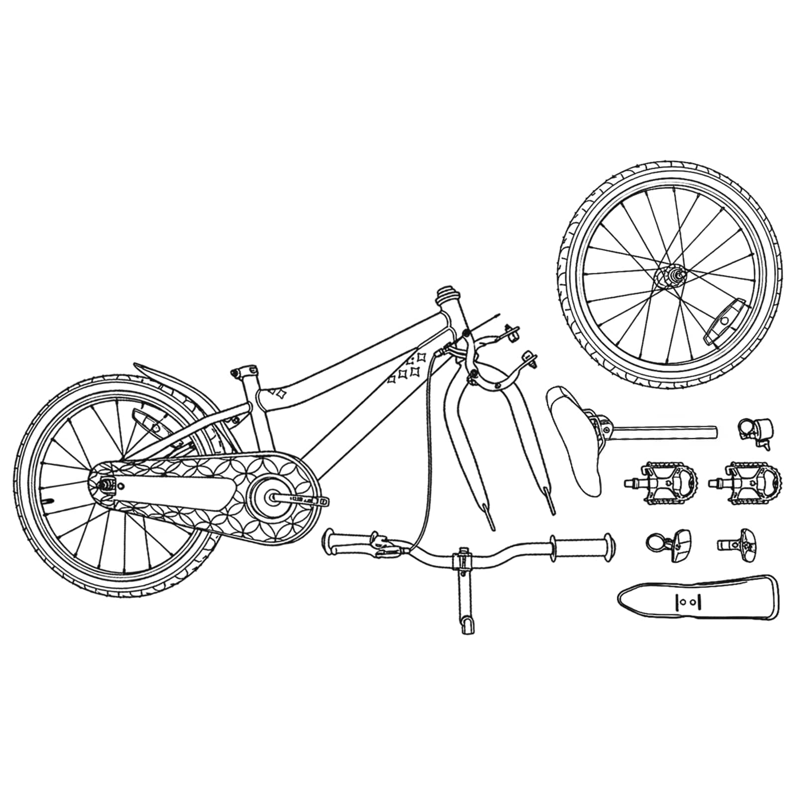 Kinderfahrrad 18 Zoll for 5-7 Years Old Weiß