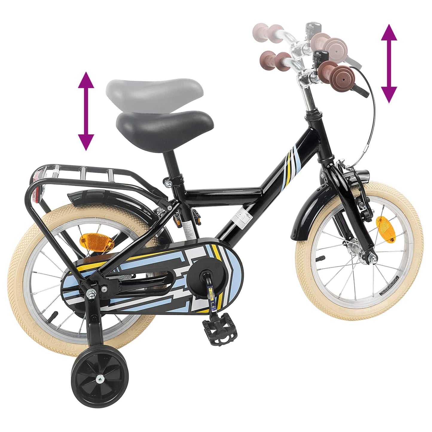 Kinderfahrrad 12 Zoll for 2 to 4 years old Schwarz