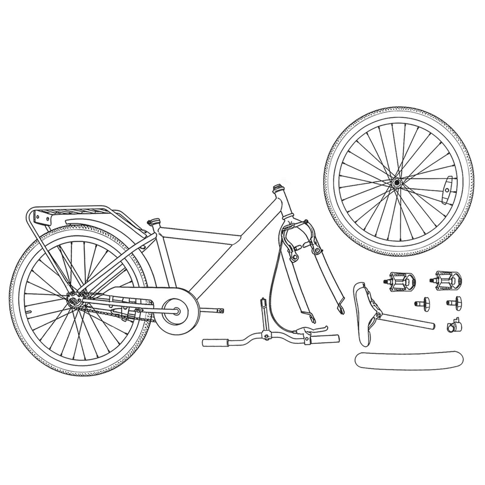 Kinderfahrrad 18 Zoll for 5-7 Years Old Schwarz