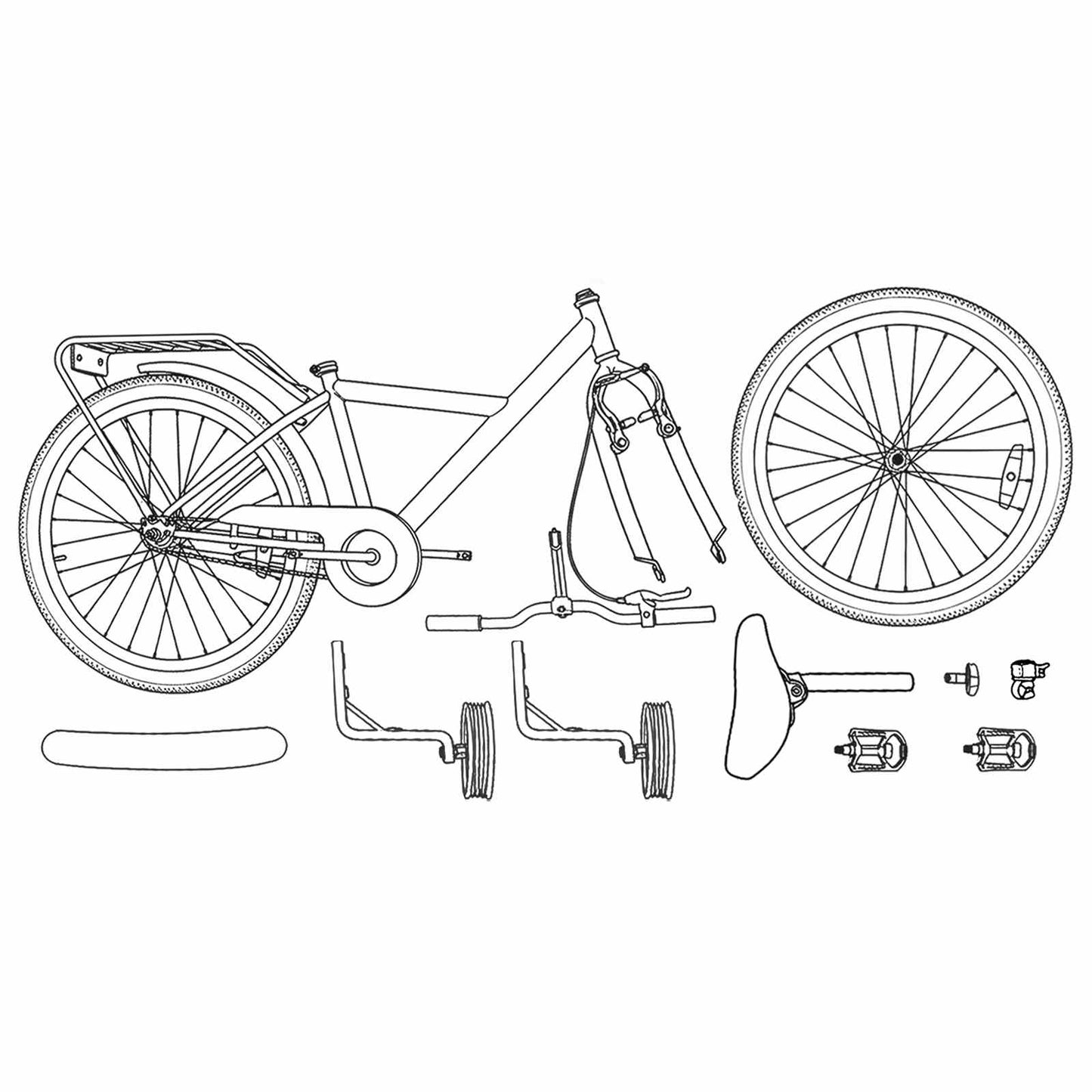 Kinderfahrrad 12 Zoll for 2 to 4 years old Weiß