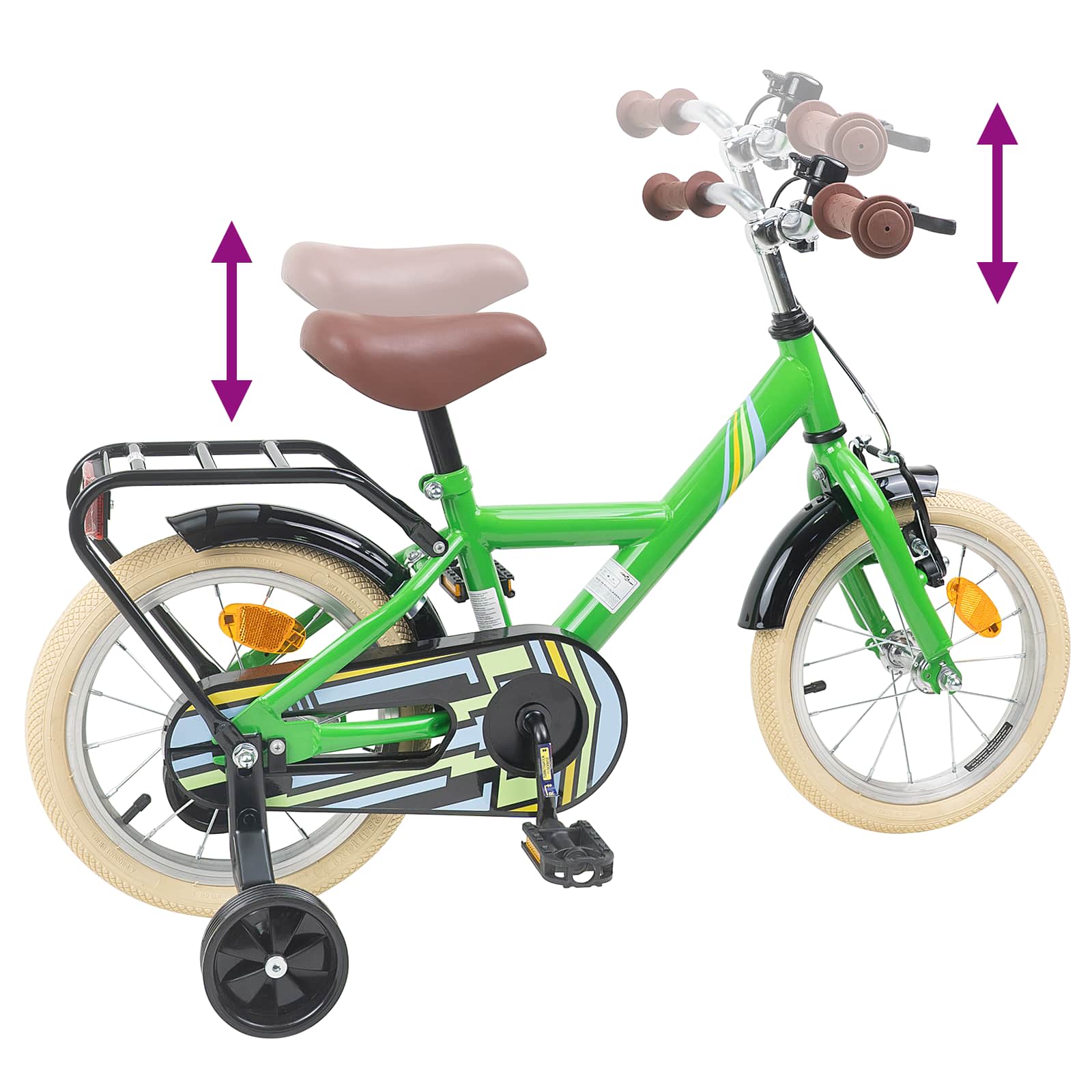 Kinderfahrrad 16 Zoll for 4-6 Years Old Grün