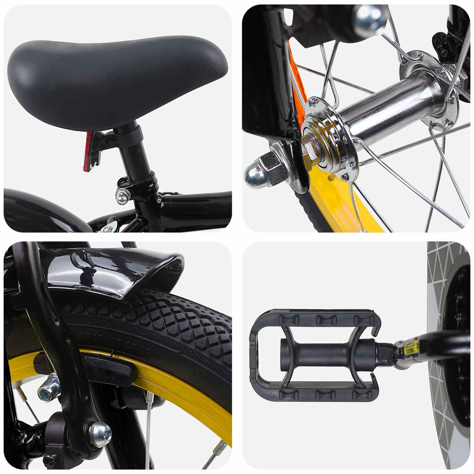 Kinderfahrrad 16 Zoll for 4-6 Years Old Schwarz