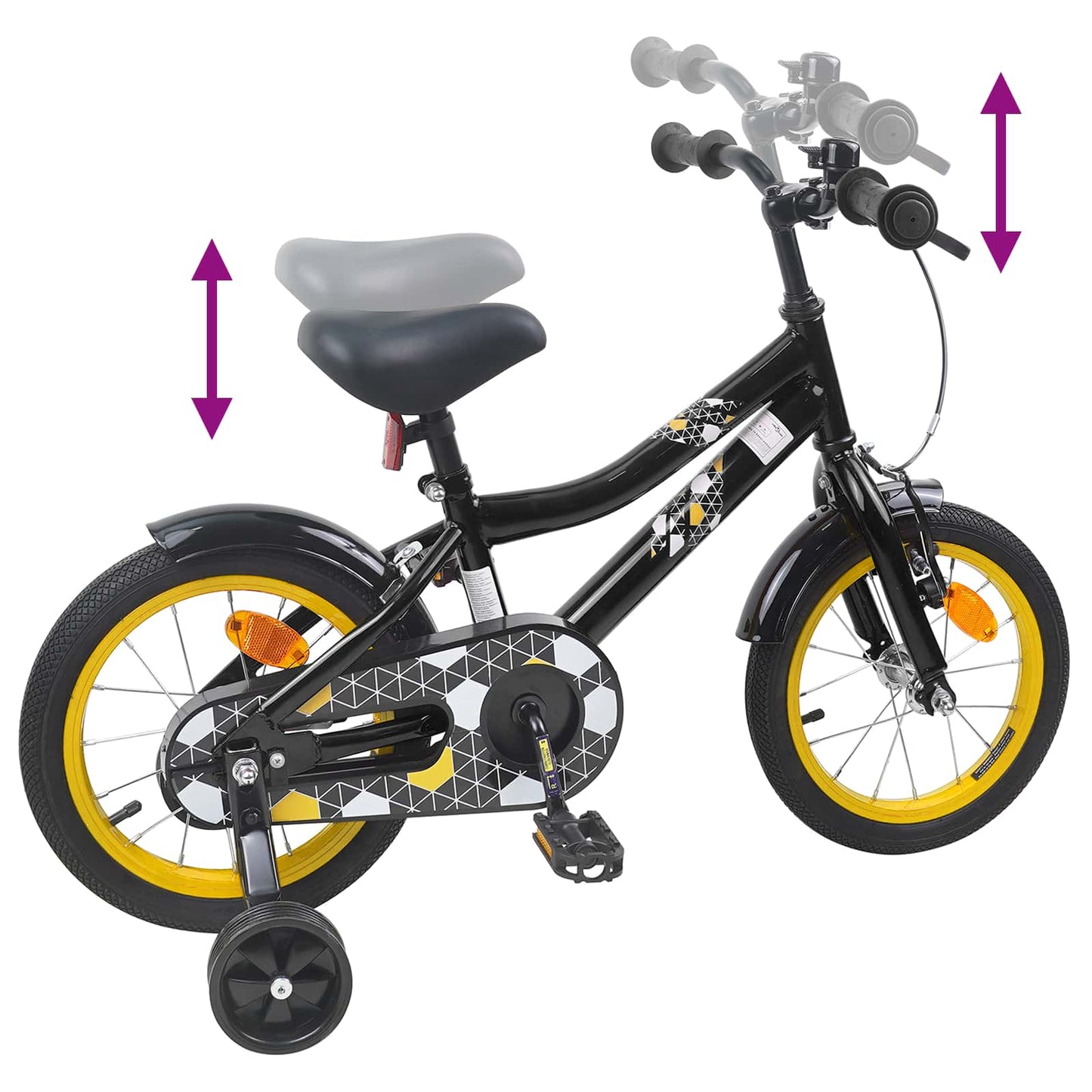 Kinderfahrrad 16 Zoll for 4-6 Years Old Schwarz