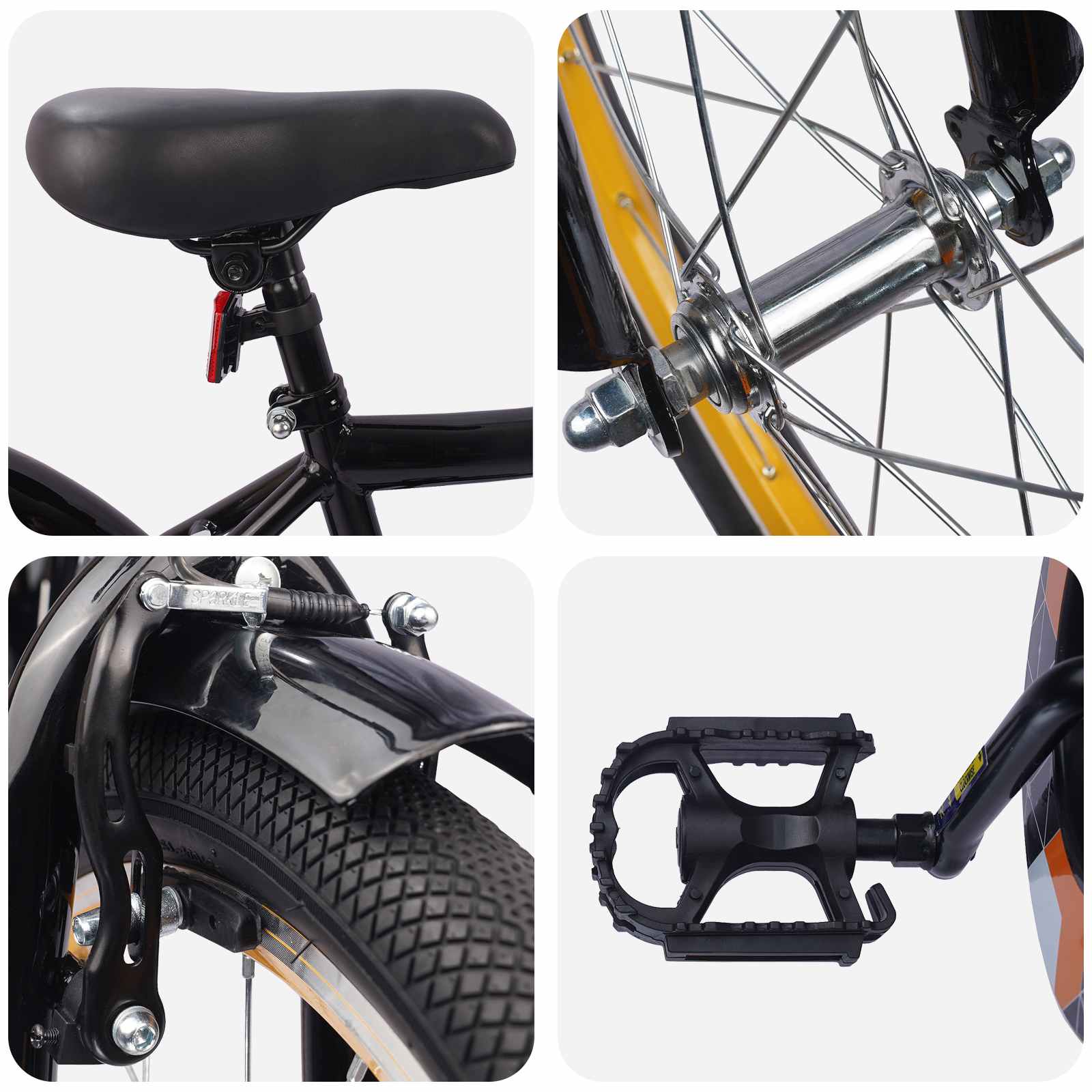 Kinderfahrrad 18 Zoll for 5-7 Years Old Schwarz
