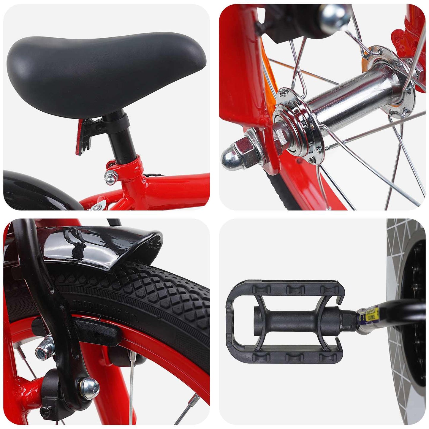 Kinderfahrrad 16 Zoll for 4-6 Years Old Rot
