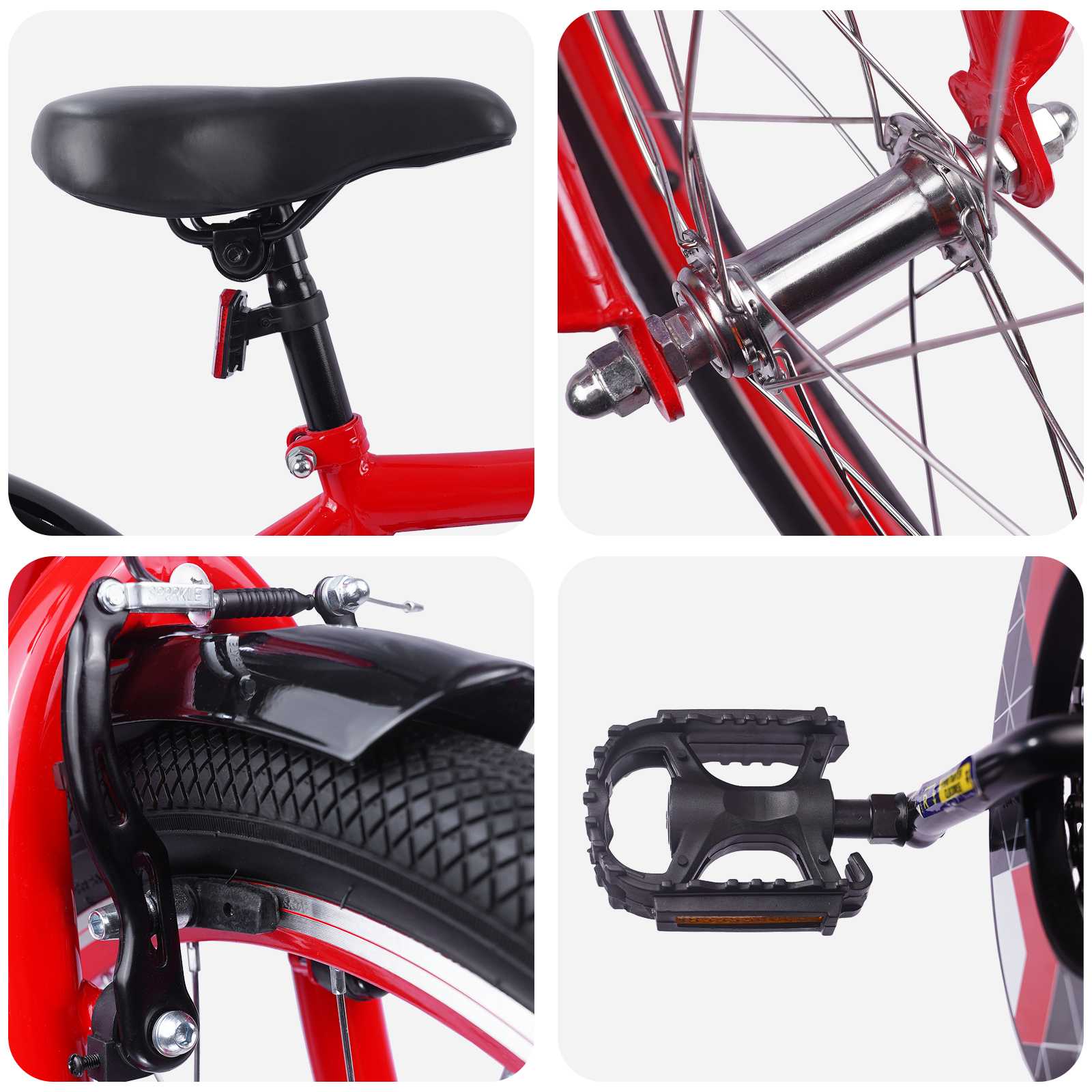 Kinderfahrrad 18 Zoll for 5-7 Years Old Rot