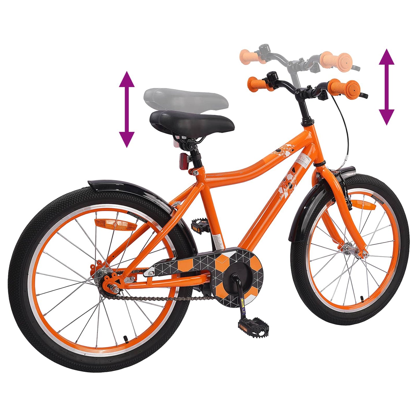 Kinderfahrrad 18 Zoll for 5-7 Years Old Orange