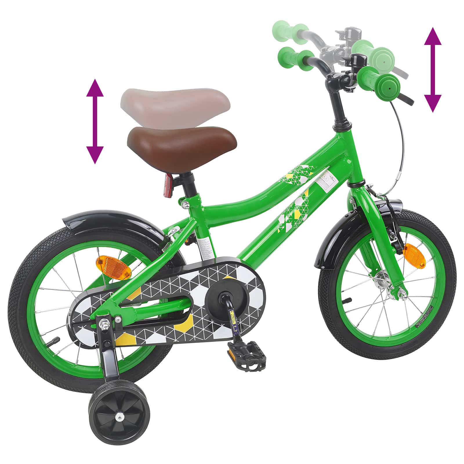 Kinderfahrrad 14 Zoll for 3-5 Years Old Grün