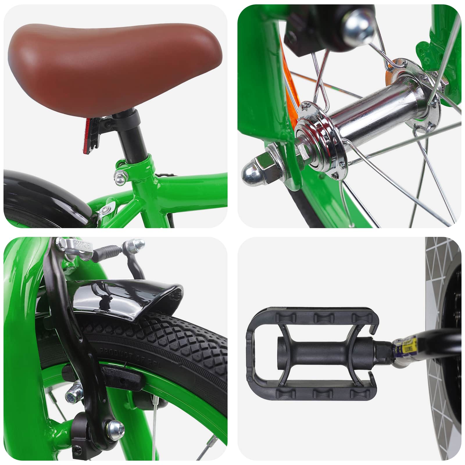 Kinderfahrrad 16 Zoll for 4-6 Years Old Grün
