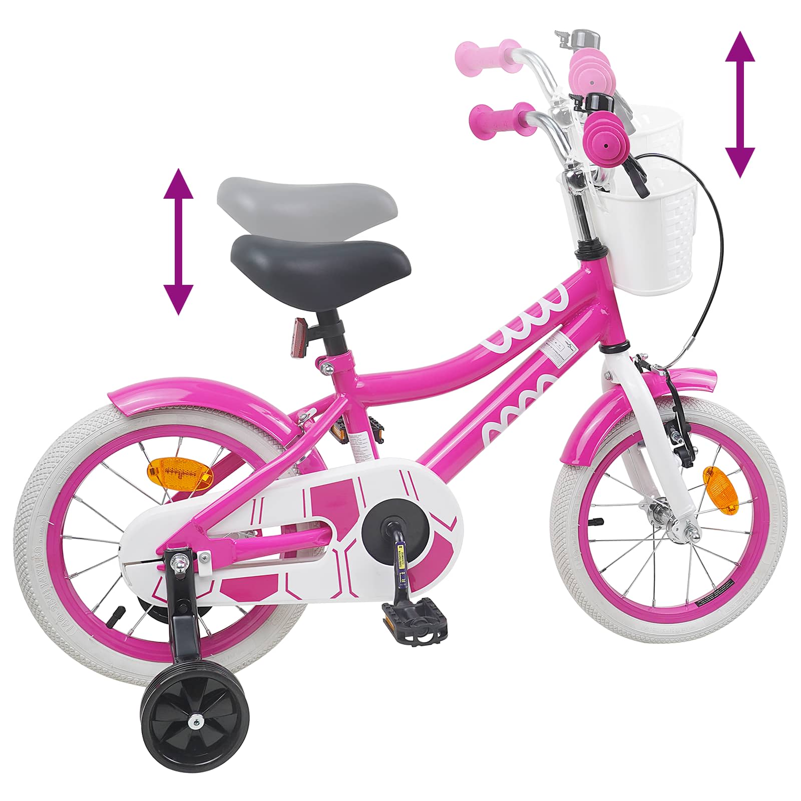 Kinderfahrrad 16 Zoll for 4-6 Years Old Rosa