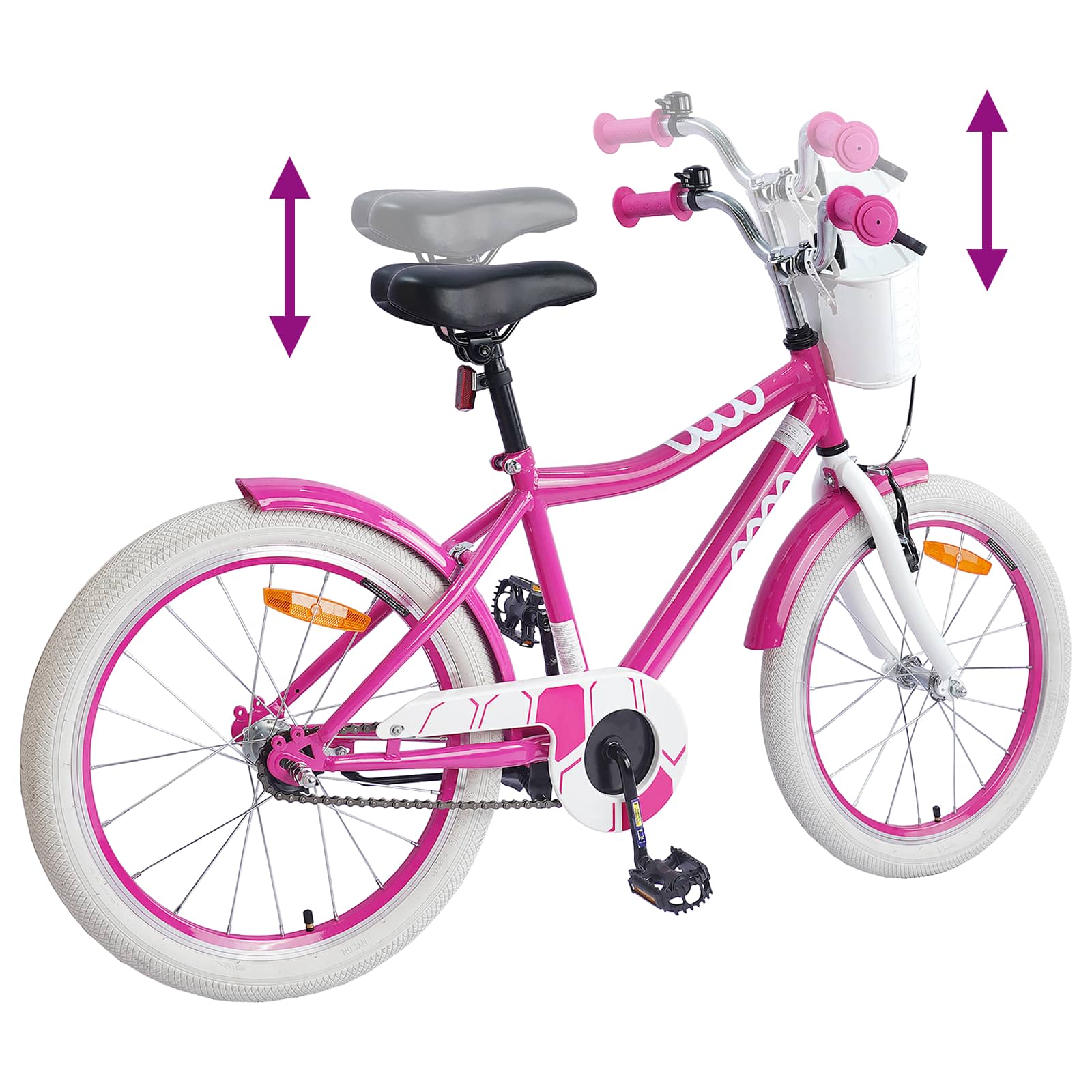 Kinderfahrrad 18 Zoll for 5-7 Years Old Rosa