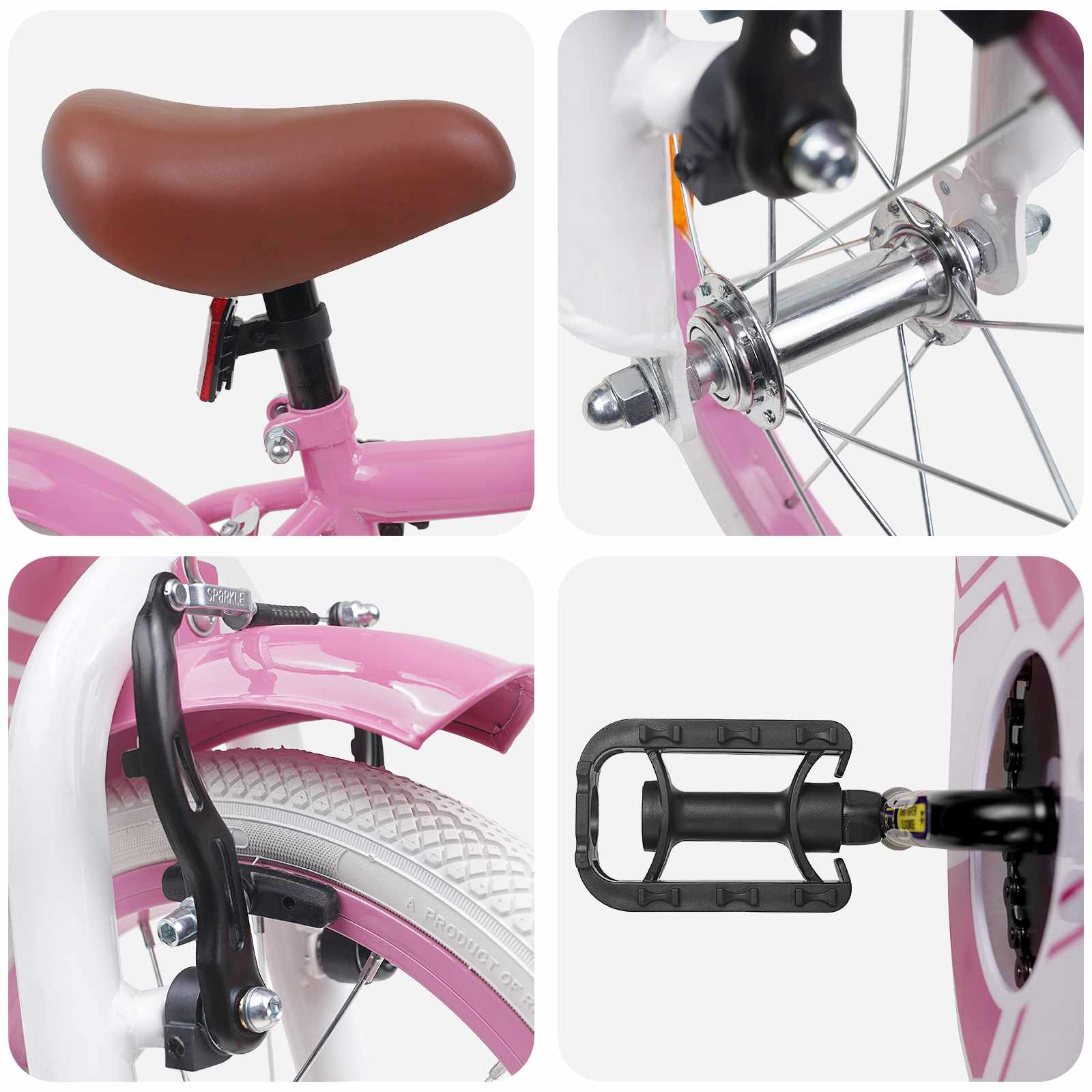 Kinderfahrrad 12 Zoll for 2 to 4 years old Hellrosa