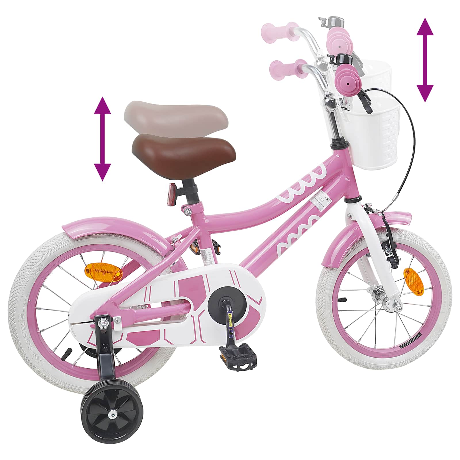 Kinderfahrrad 16 Zoll for 4-6 Years Old Hellrosa