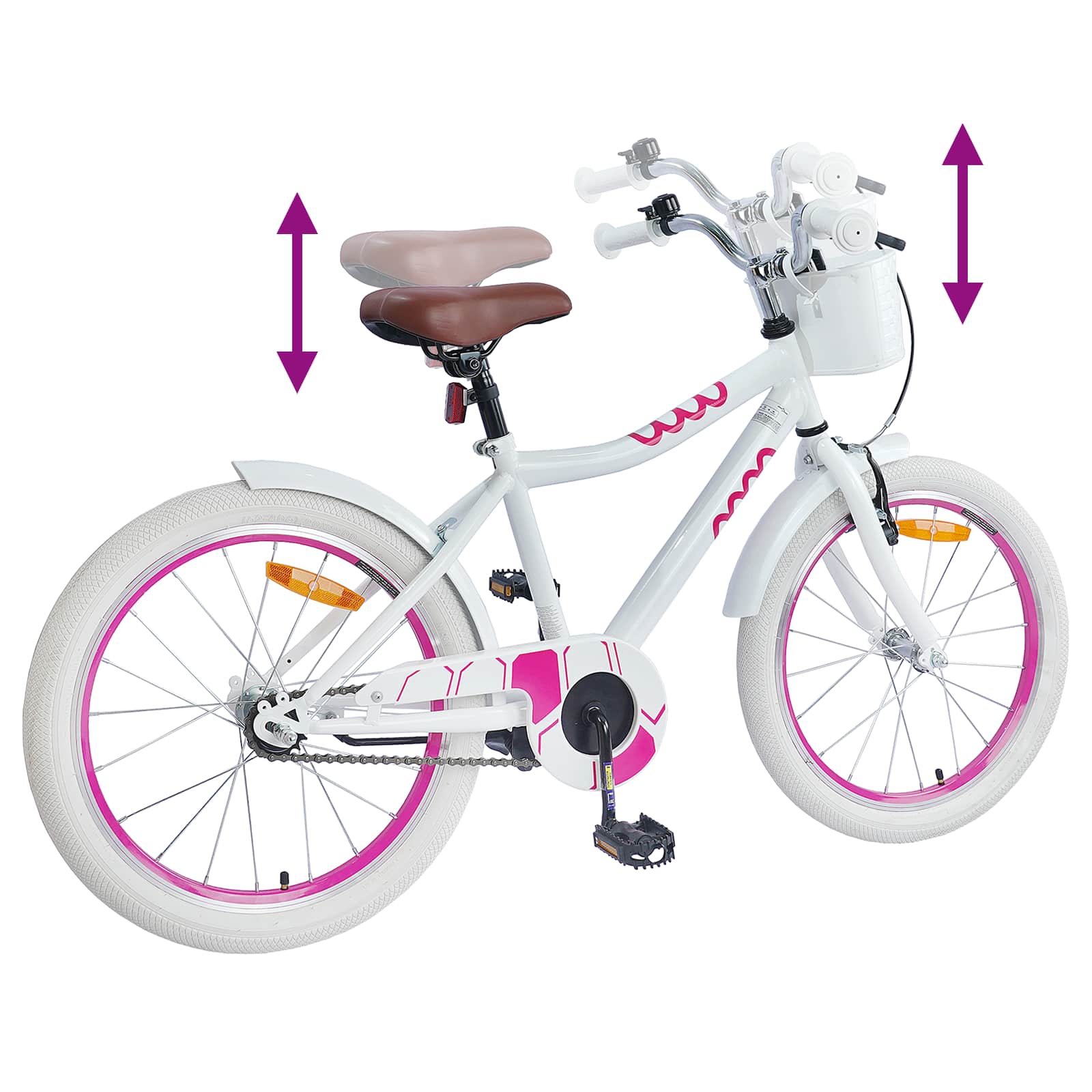 Kinderfahrrad 18 Zoll for 5-7 Years Old Weiß
