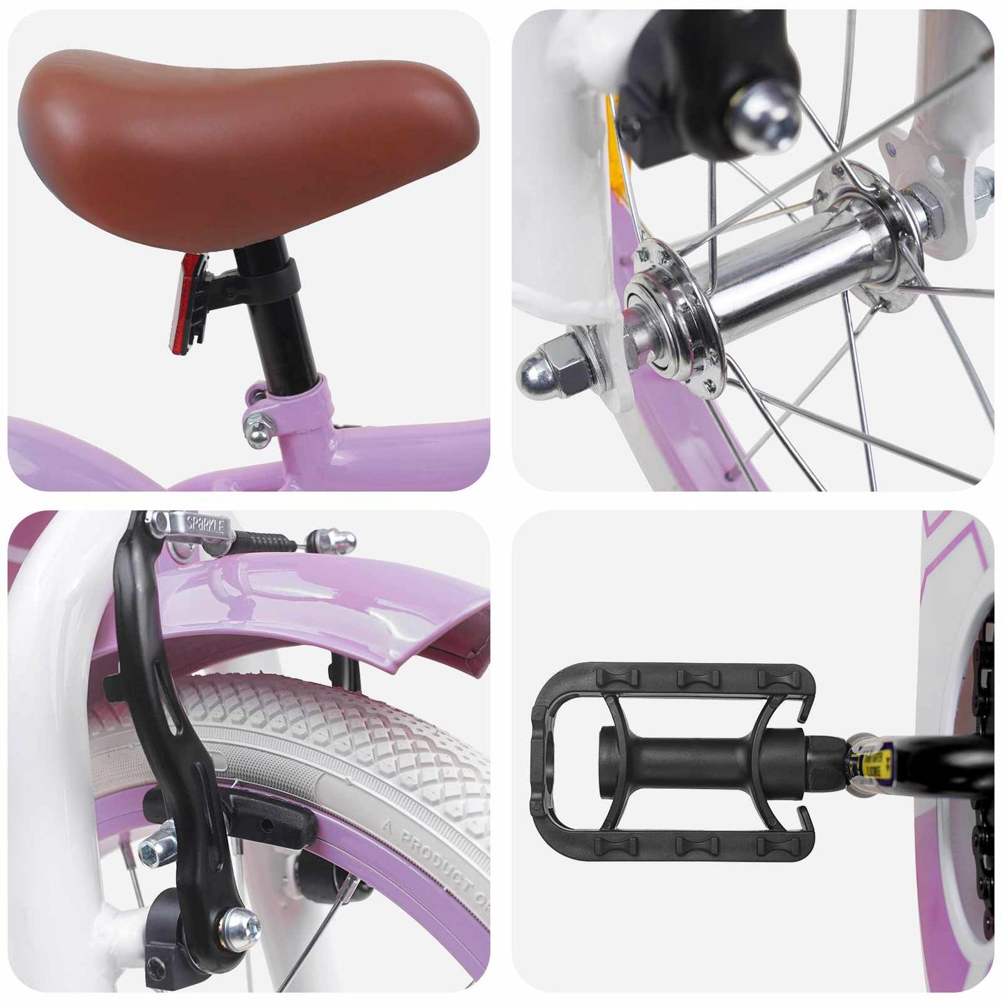 Kinderfahrrad 14 Zoll for 3-5 Years Old Lila