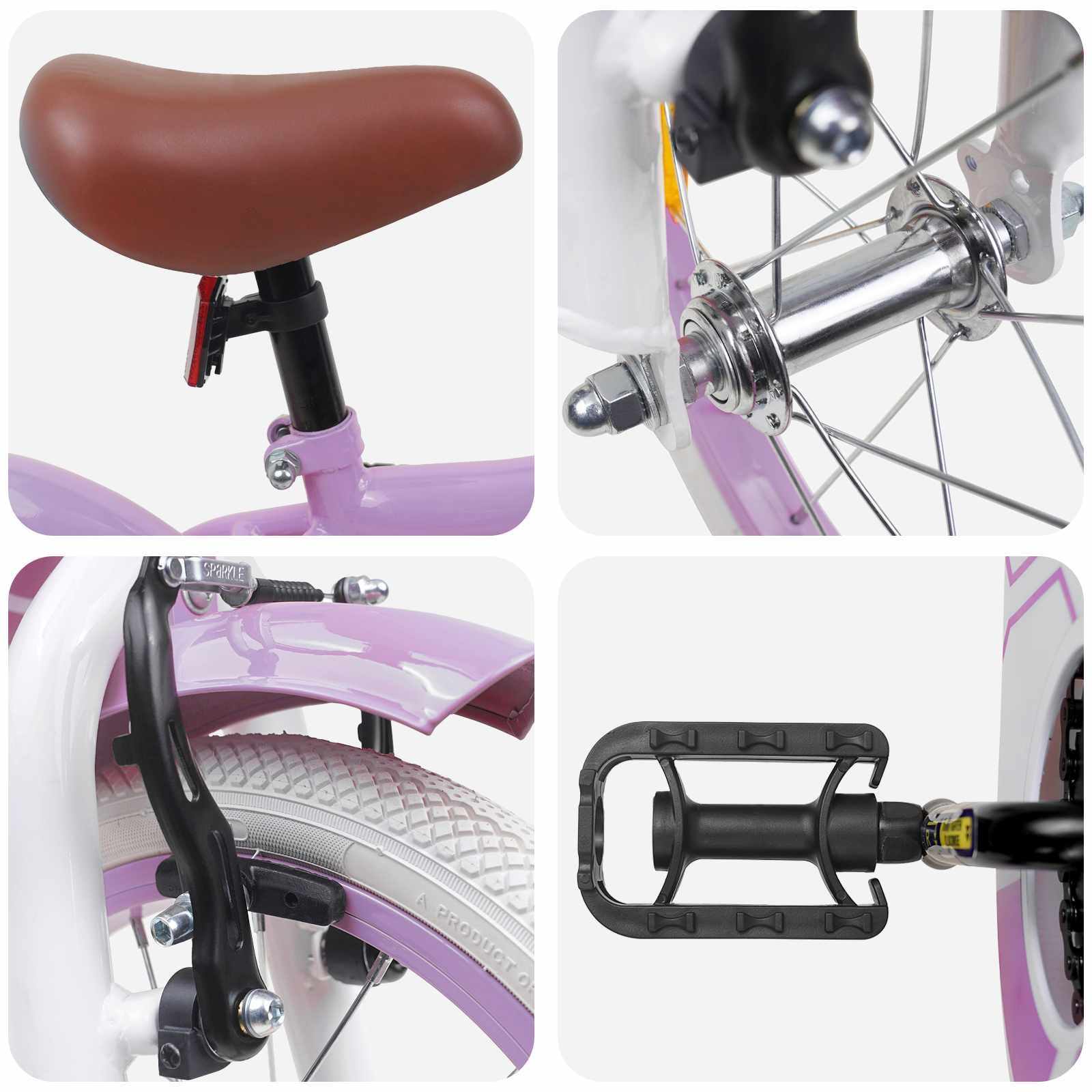 Kinderfahrrad 14 Zoll for 3-5 Years Old Lila