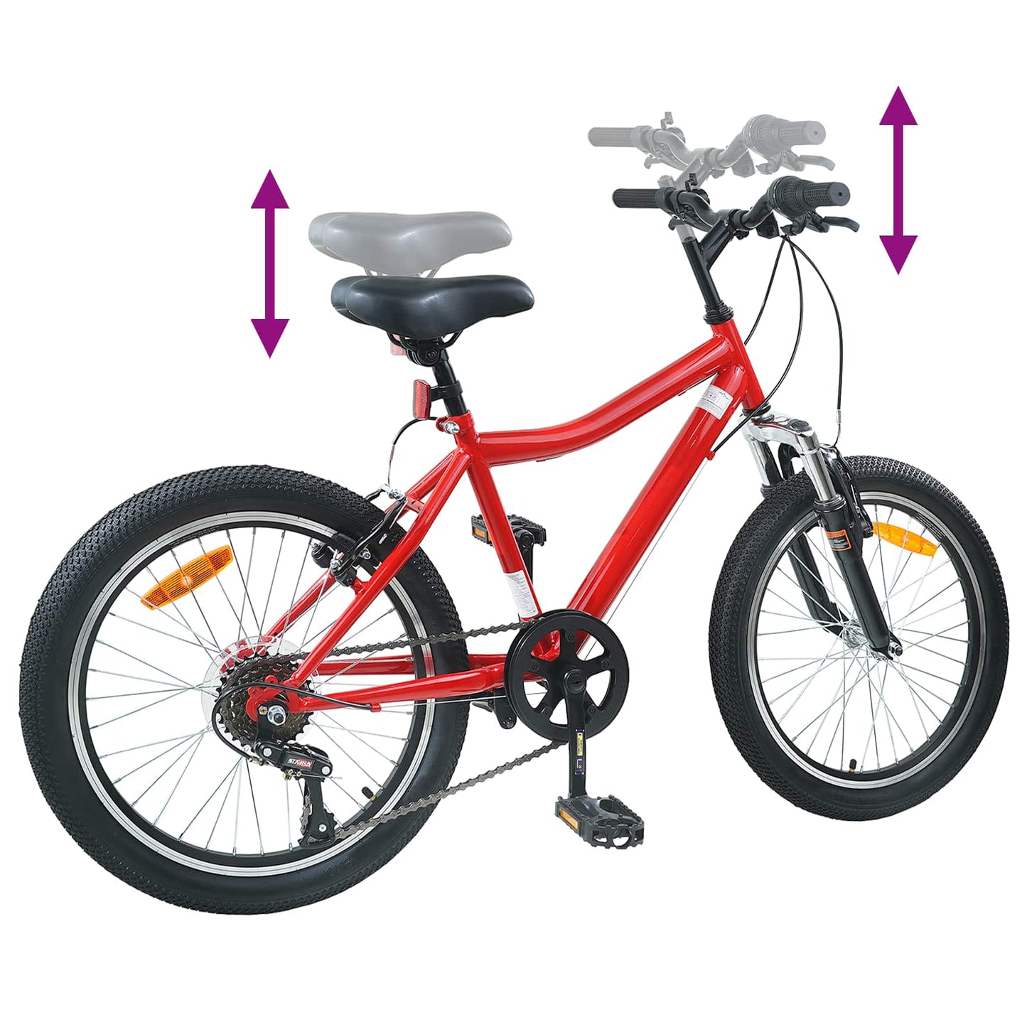Kinderfahrrad 20 Zoll 6-Speed für 6-11 Jahre alt Rot