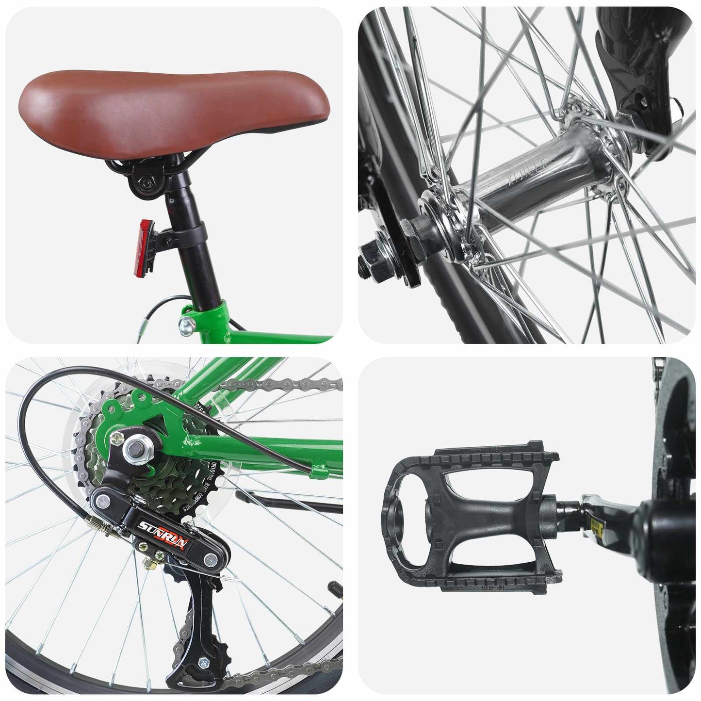 Kinderfahrrad 24 Zoll 6-Speed für 8-12 Jahre alt Grün