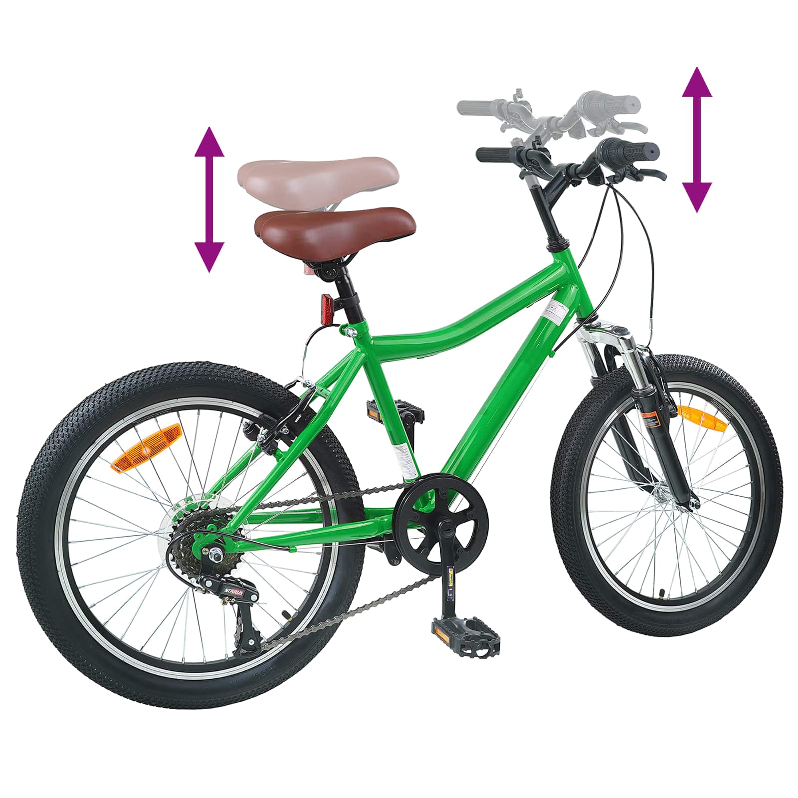 Kinderfahrrad 24 Zoll 6-Speed für 8-12 Jahre alt Grün