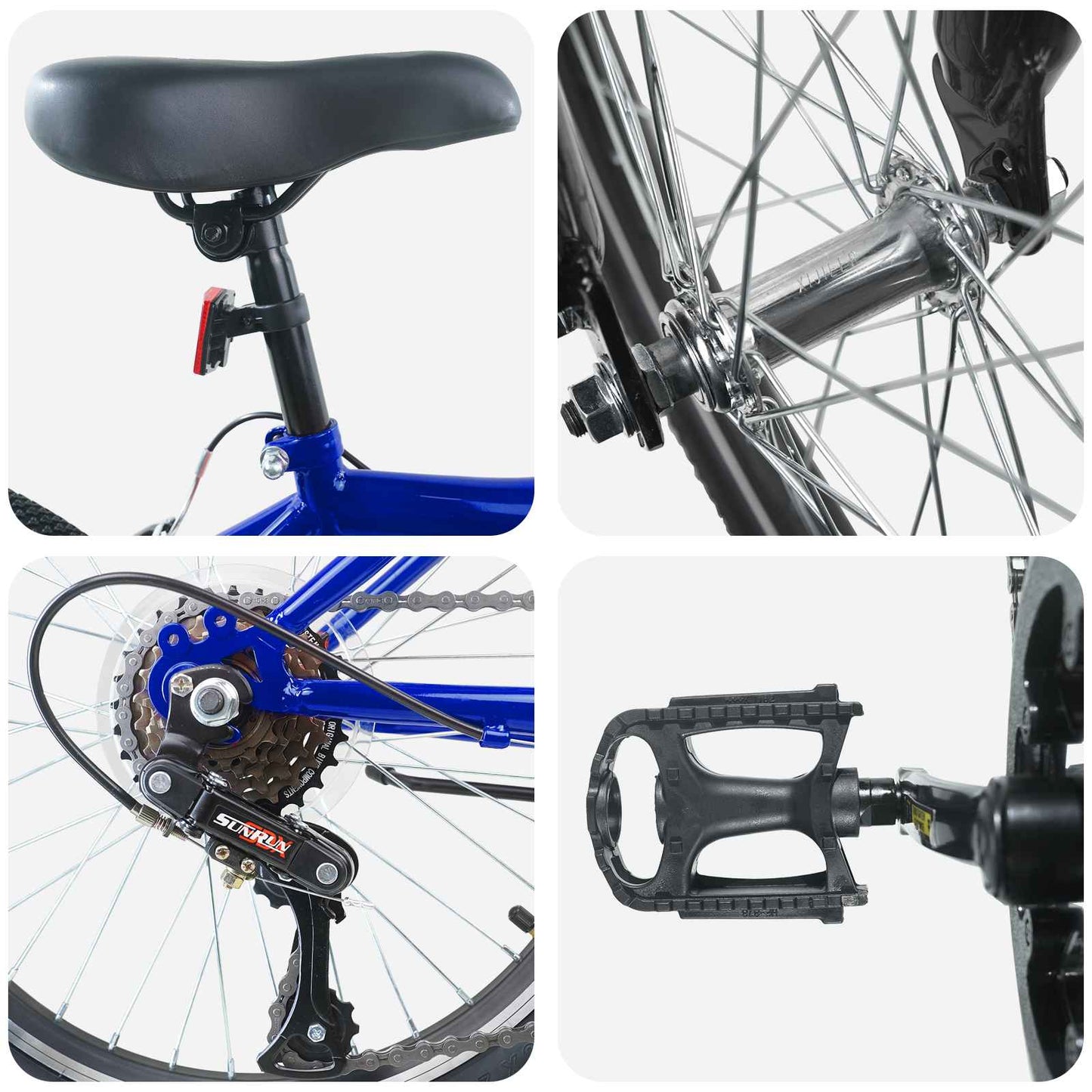 Kinderfahrrad 24 Zoll 6-Speed für 8-12 Jahre alt Dunkelblau
