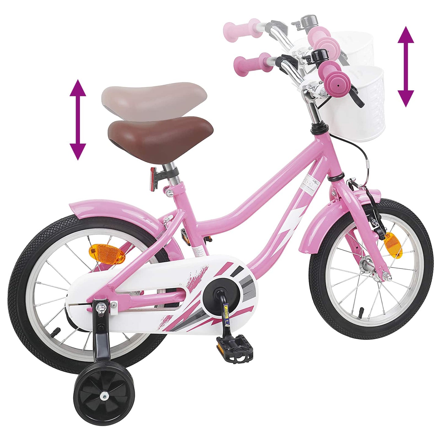 Kinderfahrrad 16 Zoll for 4-6 Years Old Hellrosa
