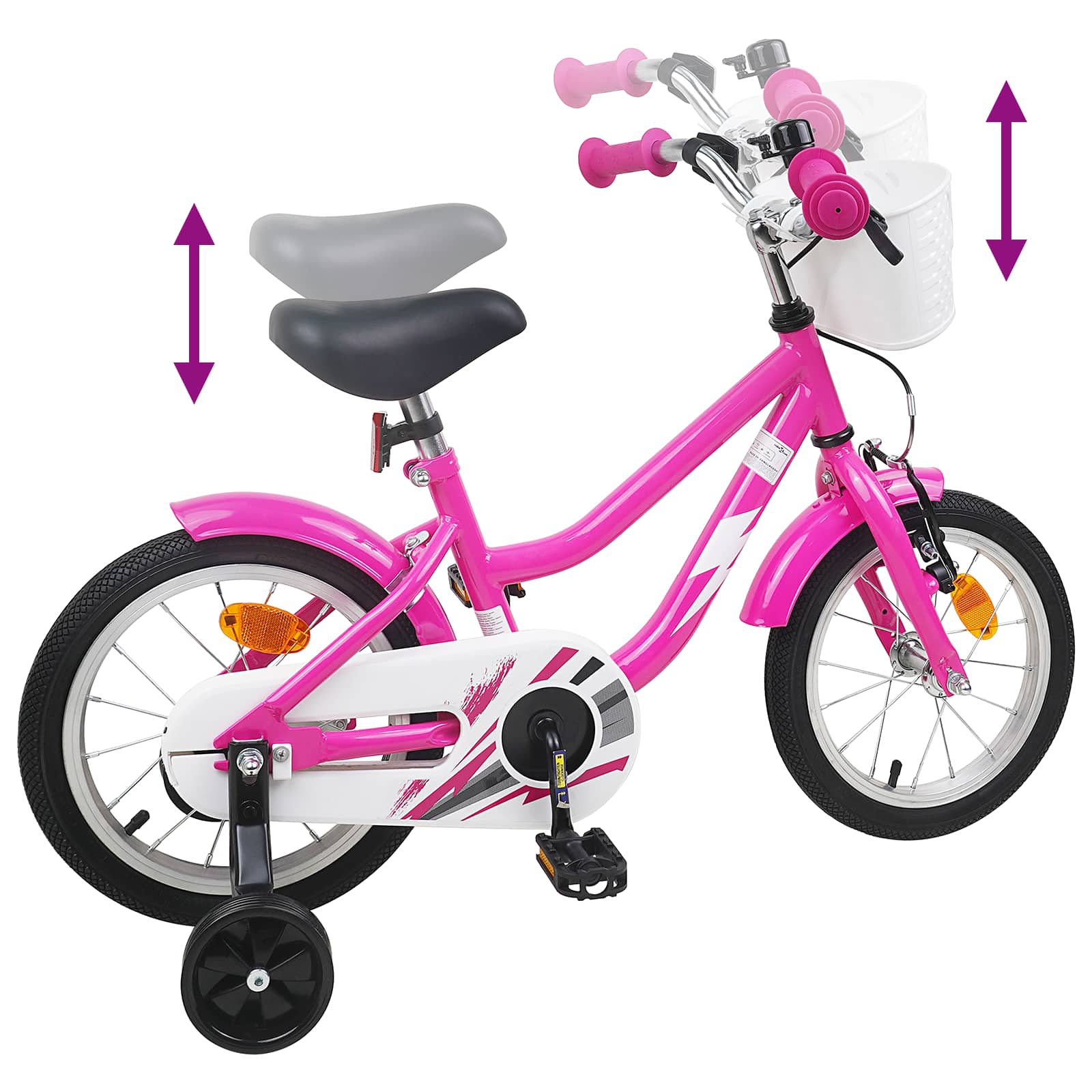 Kinderfahrrad 12 Zoll for 2 to 4 years old Dunkelrosa