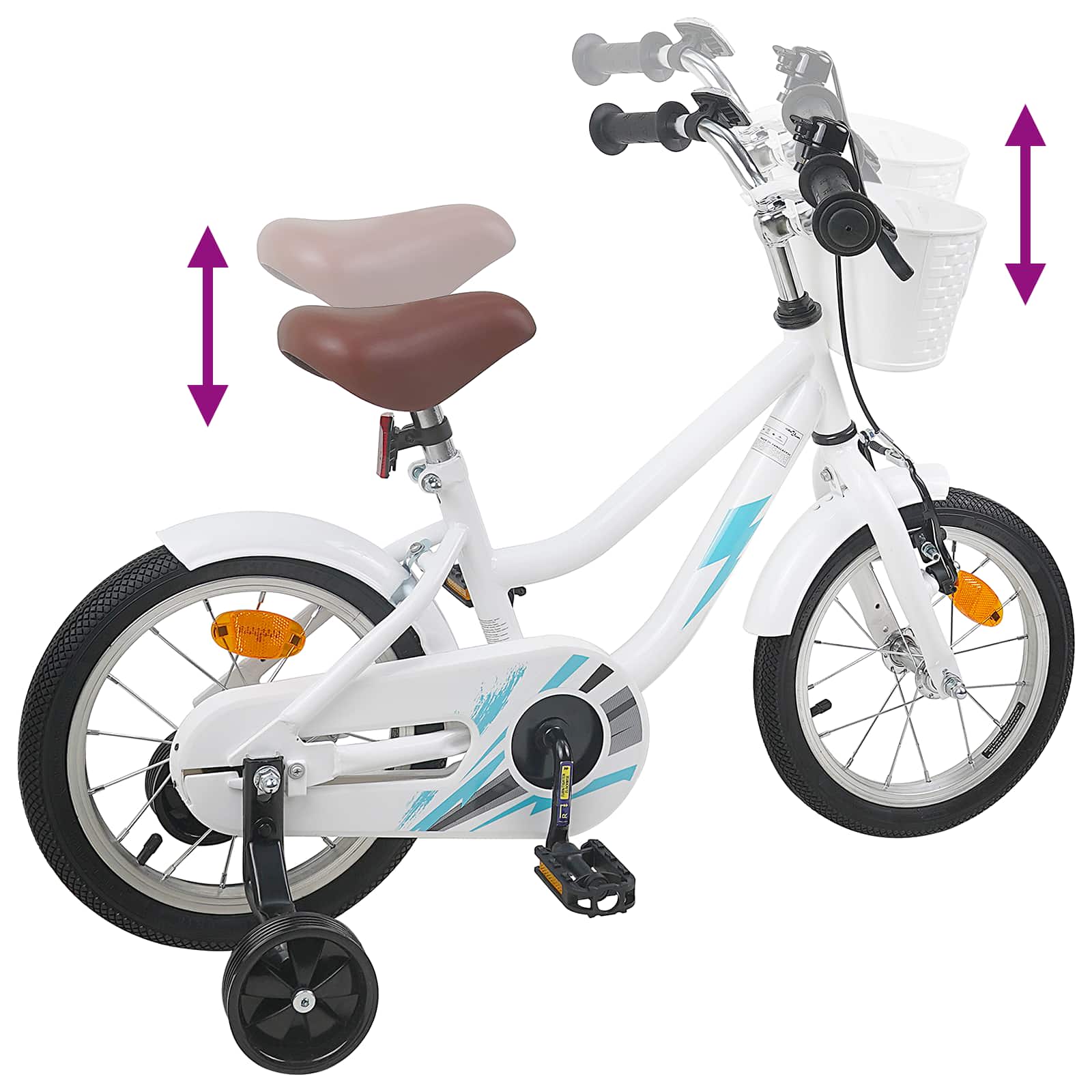 Kinderfahrrad 16 Zoll for 4-6 Years Old Weiß