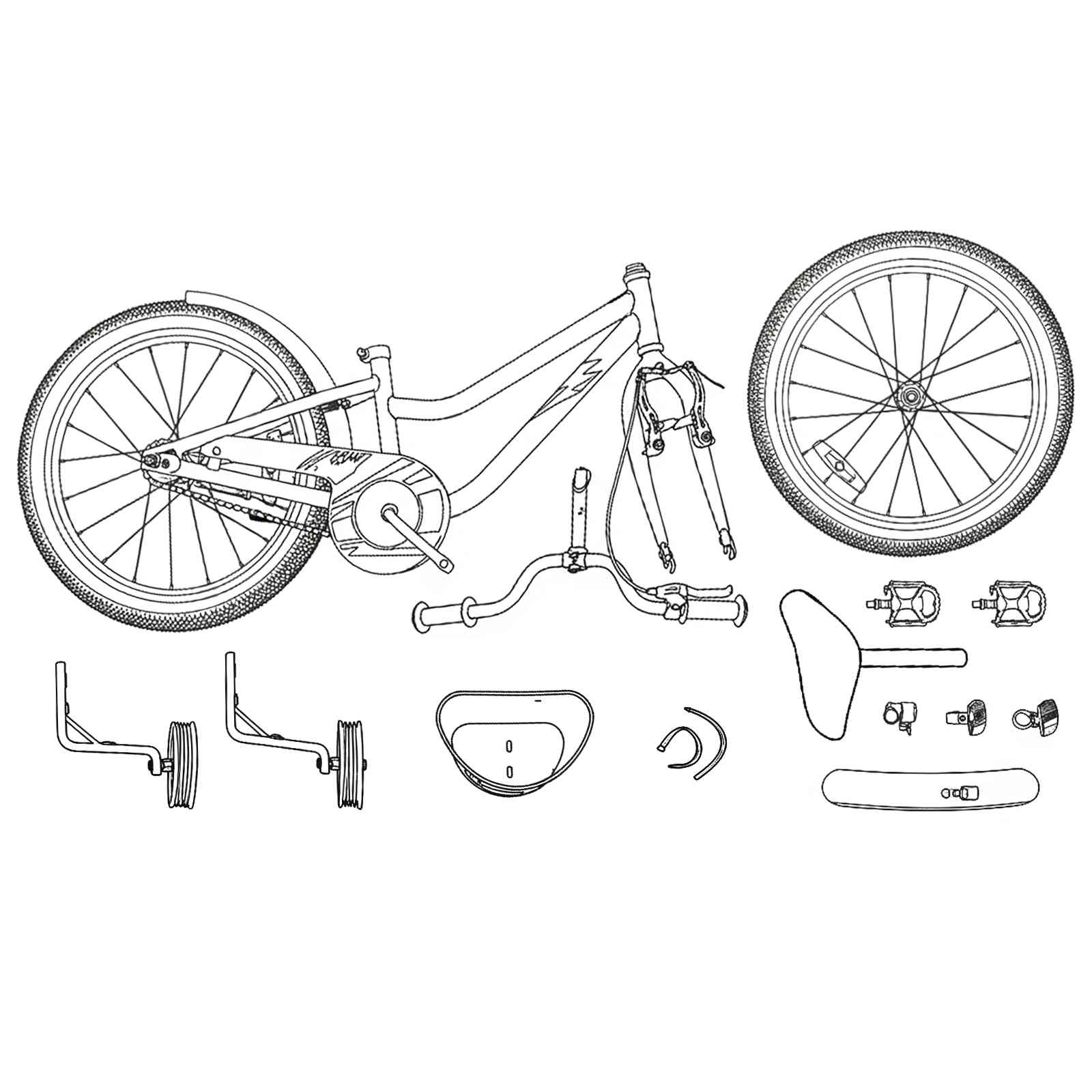 Kinderfahrrad 16 Zoll for 4-6 Years Old Weiß