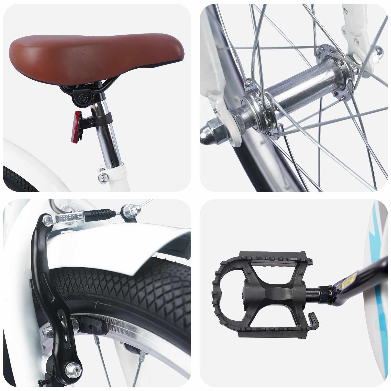 Kinderfahrrad 18 Zoll for 5-7 Years Old Weiß