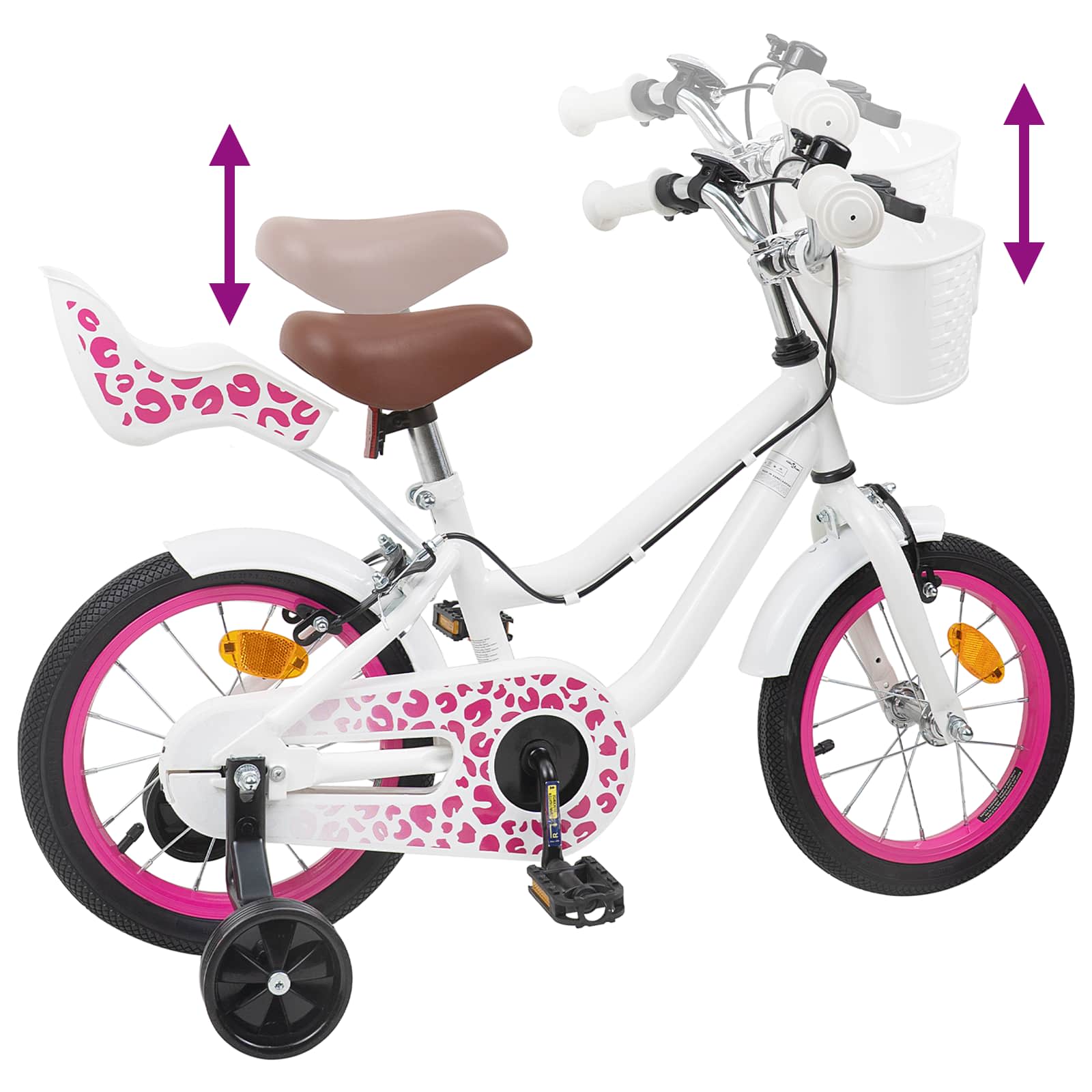 Kinderfahrrad Mit Stützrädern 12 Zoll for 2 to 4 years old Weiß