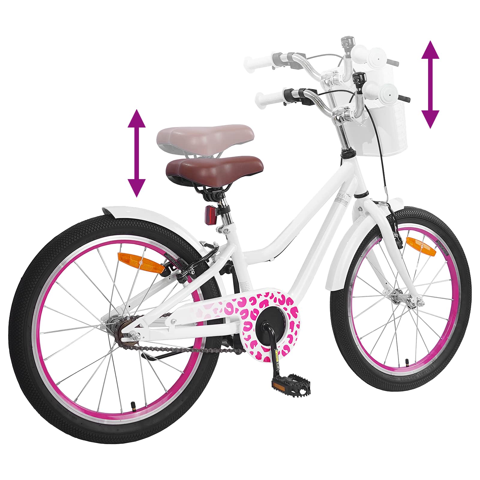 Kinderfahrrad 18 Zoll for 5-7 Years Old Weiß