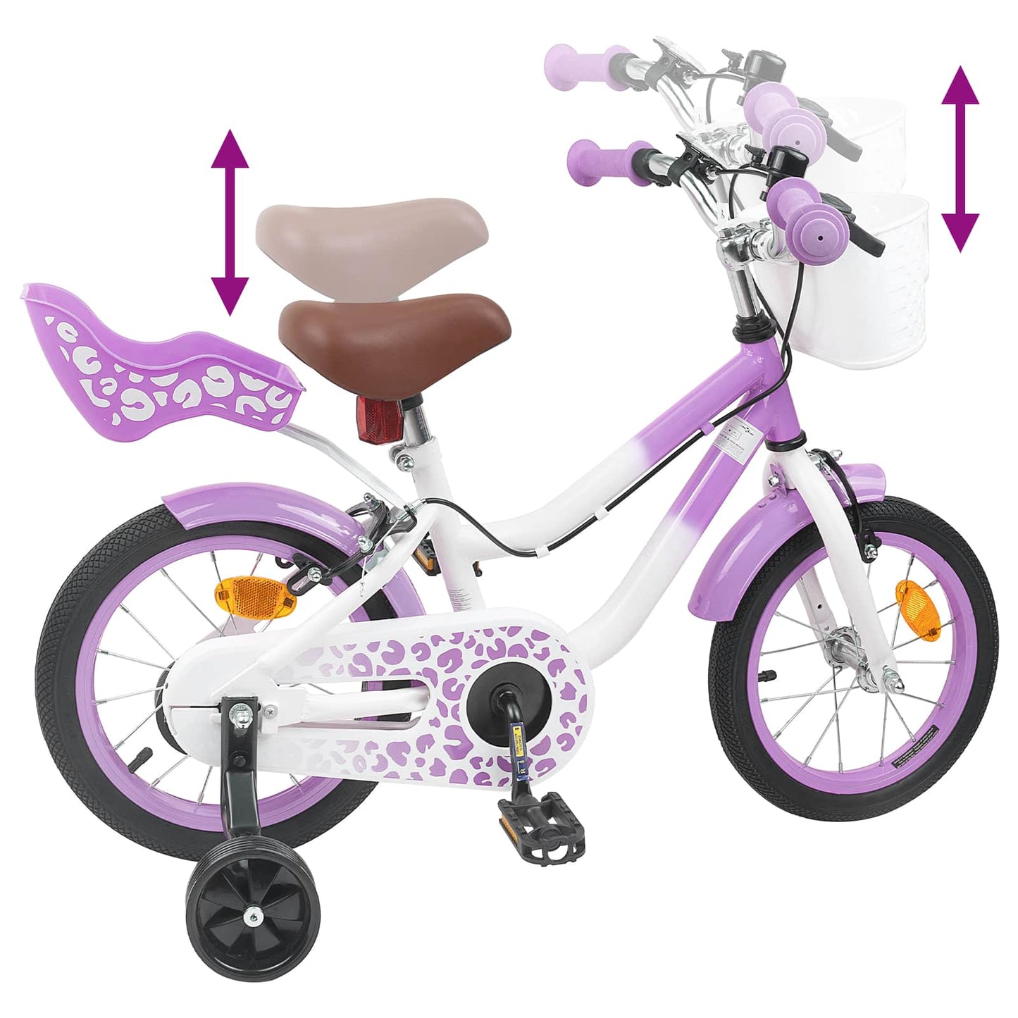 Kinderfahrrad Mit Stützrädern 12 Zoll for 2 to 4 years old Lila