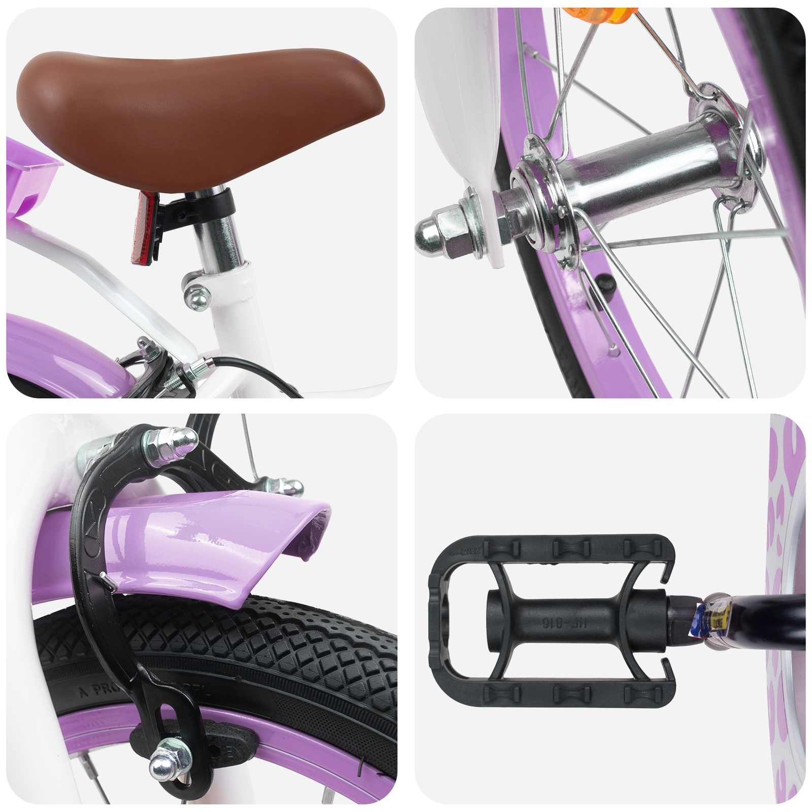 Kinderfahrrad 16 Zoll for 4-6 Years Old Lila