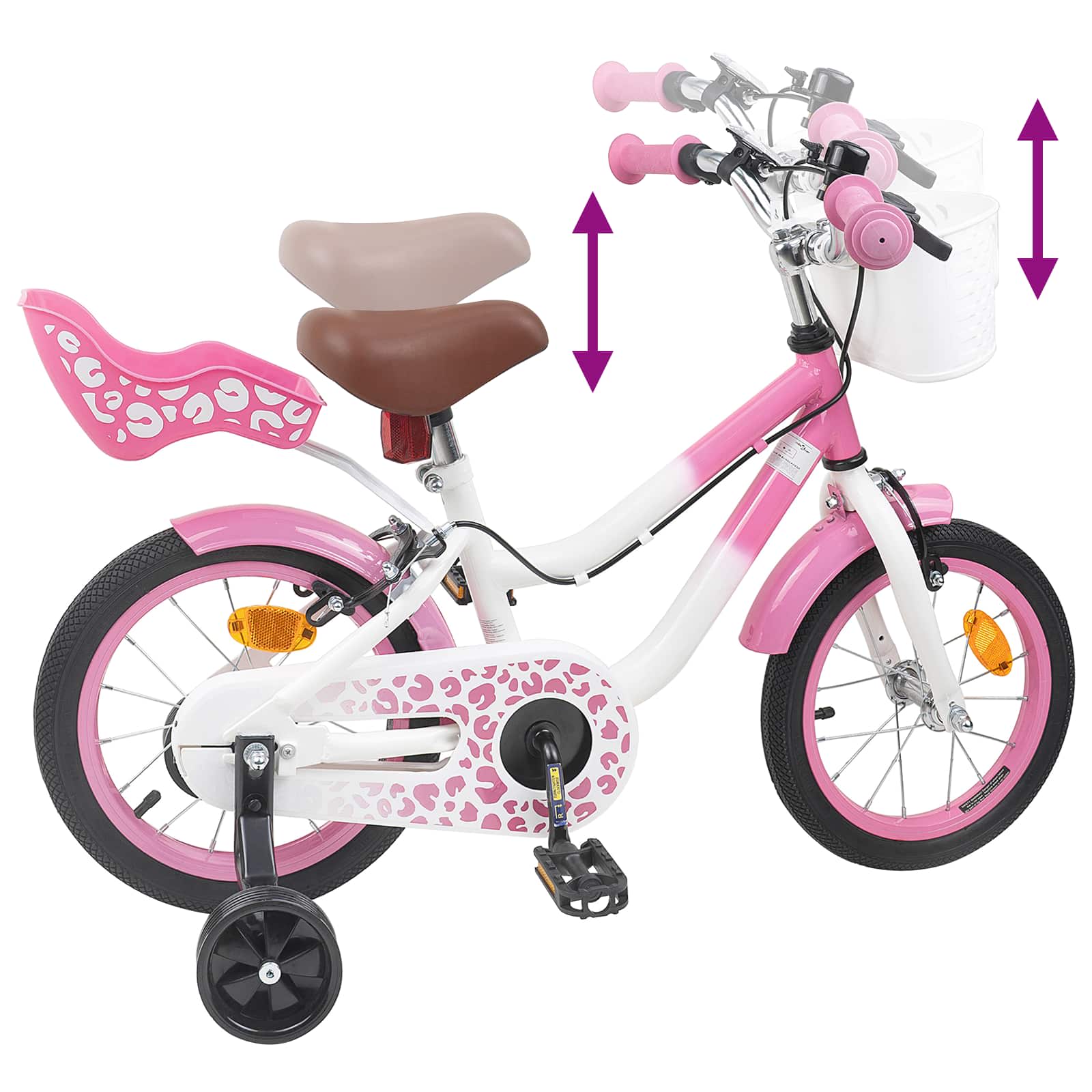 Kinderfahrrad 16 Zoll for 4-6 Years Old Hellrosa